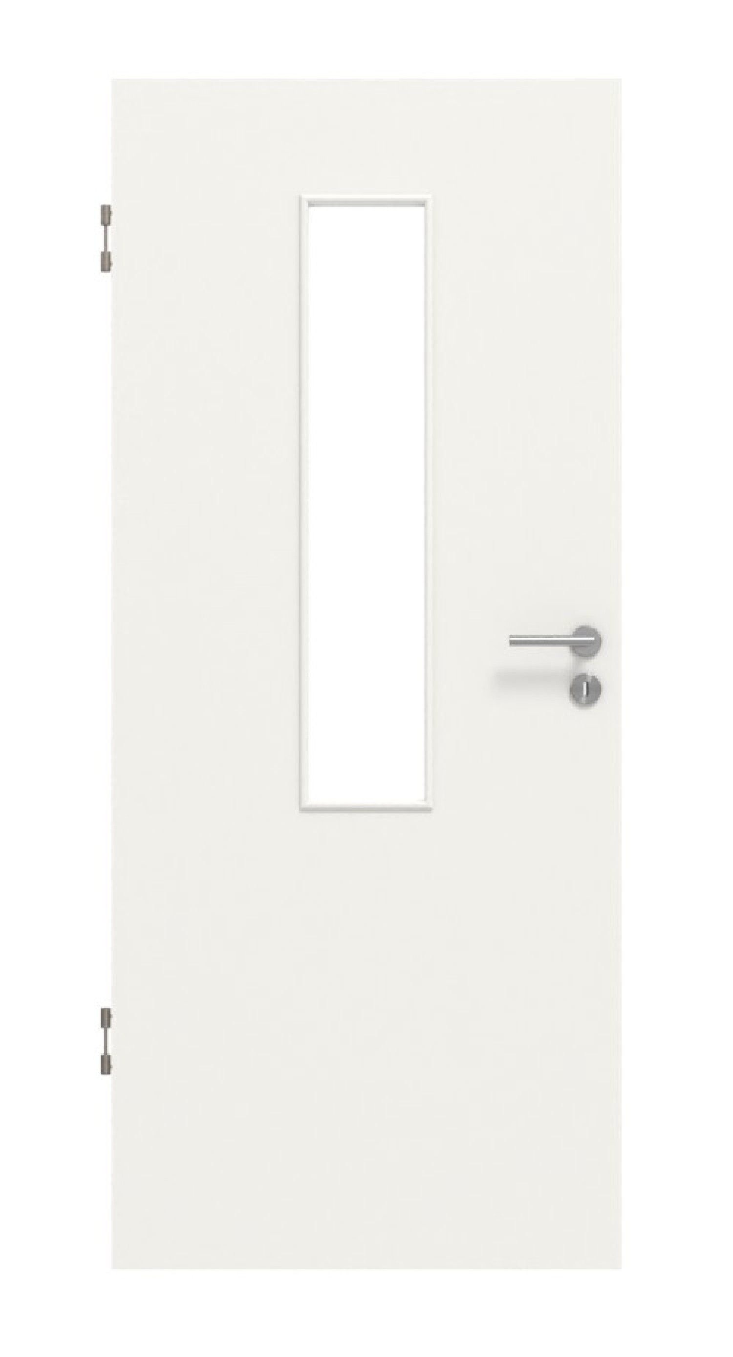 Frontansicht von Weiß RAL 9016 LA 4 mittig Basic Durat Innentür - Huga