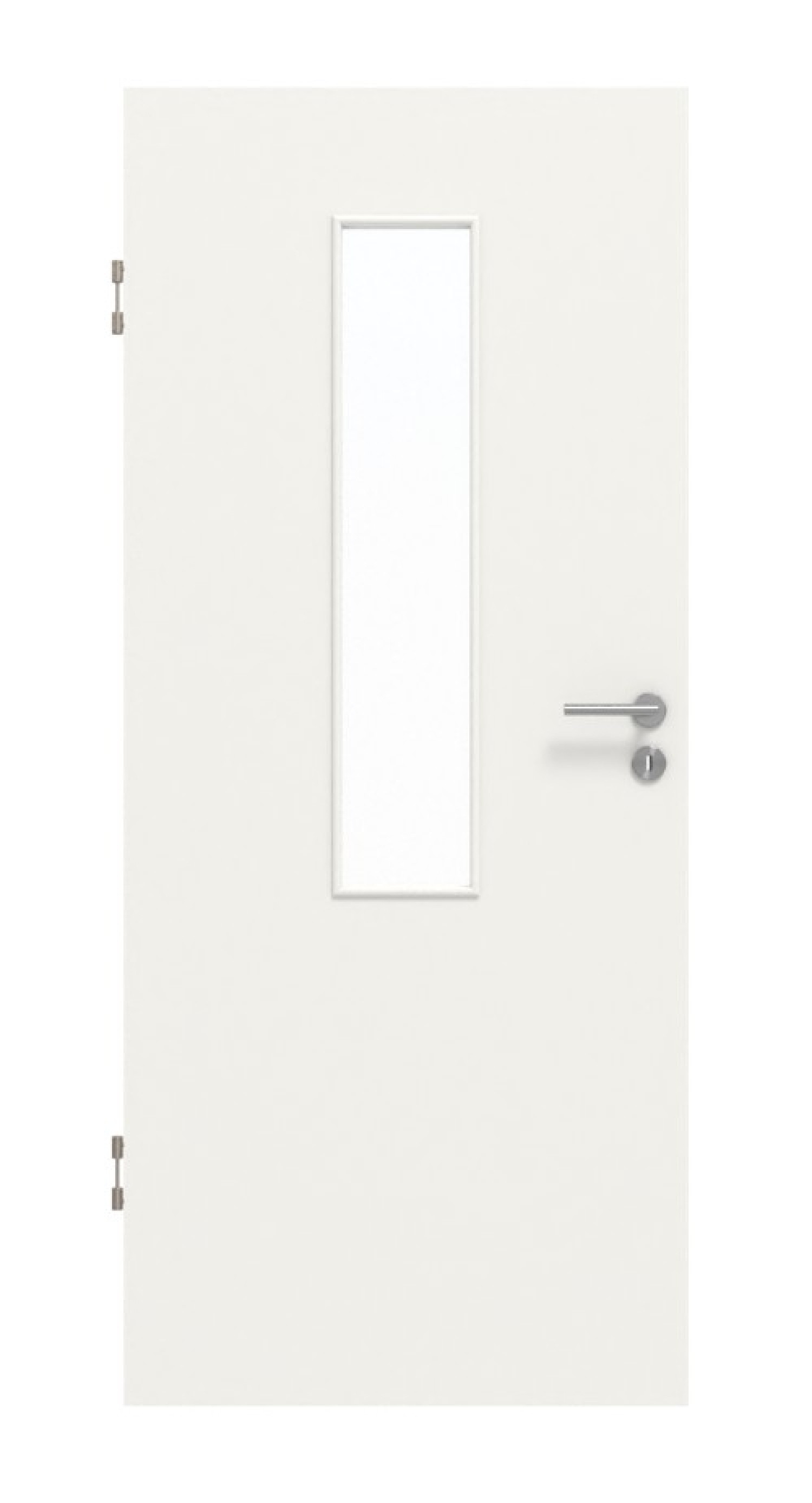 Frontansicht von Weiß ähnlich RAL 9016 LA 4 mittig Mattlack Basic Innentür - Huga