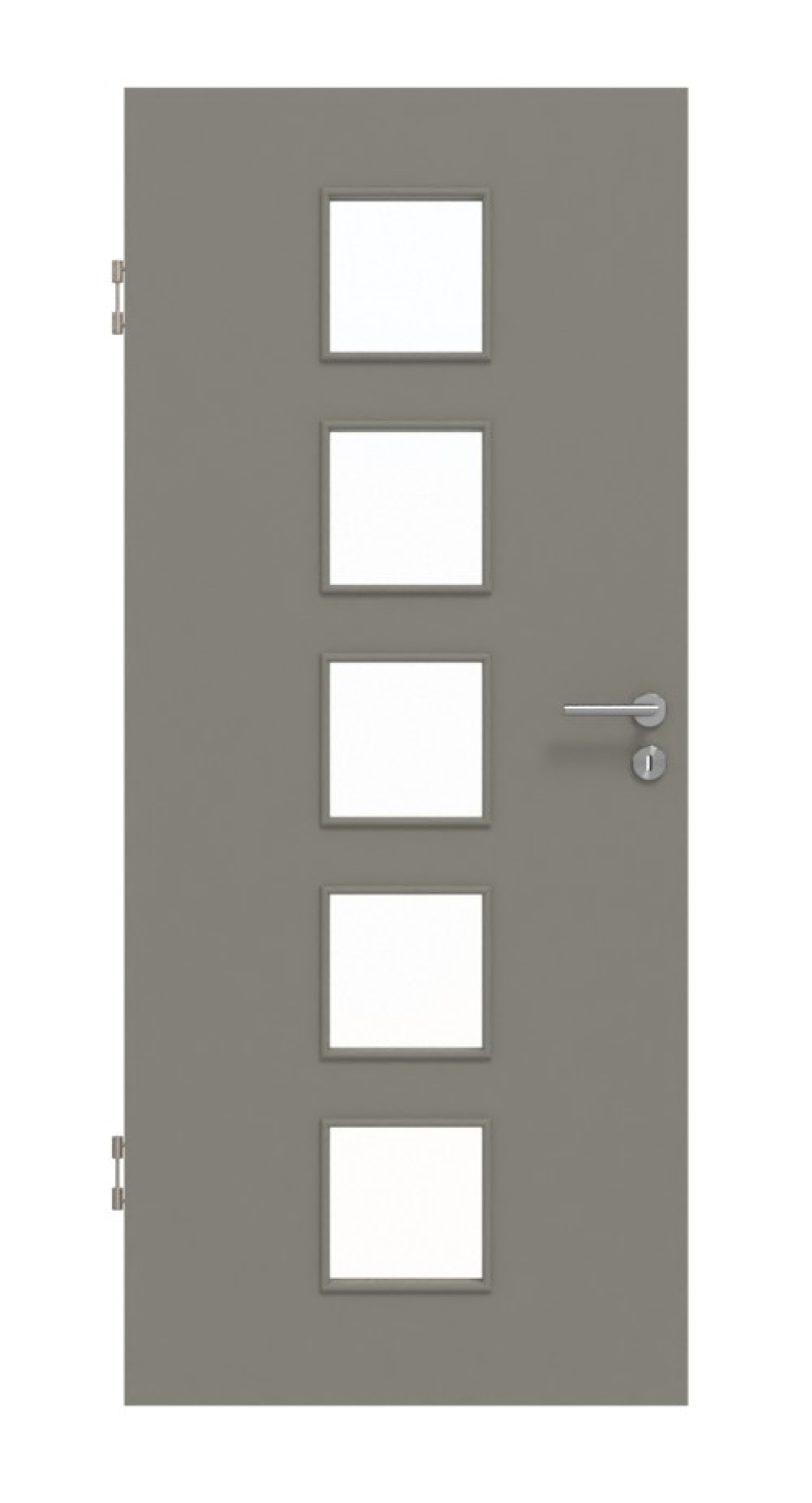 Frontansicht von Hygge Grau RAL 7037 LA 5 Mattlack Basic Innentür - Huga