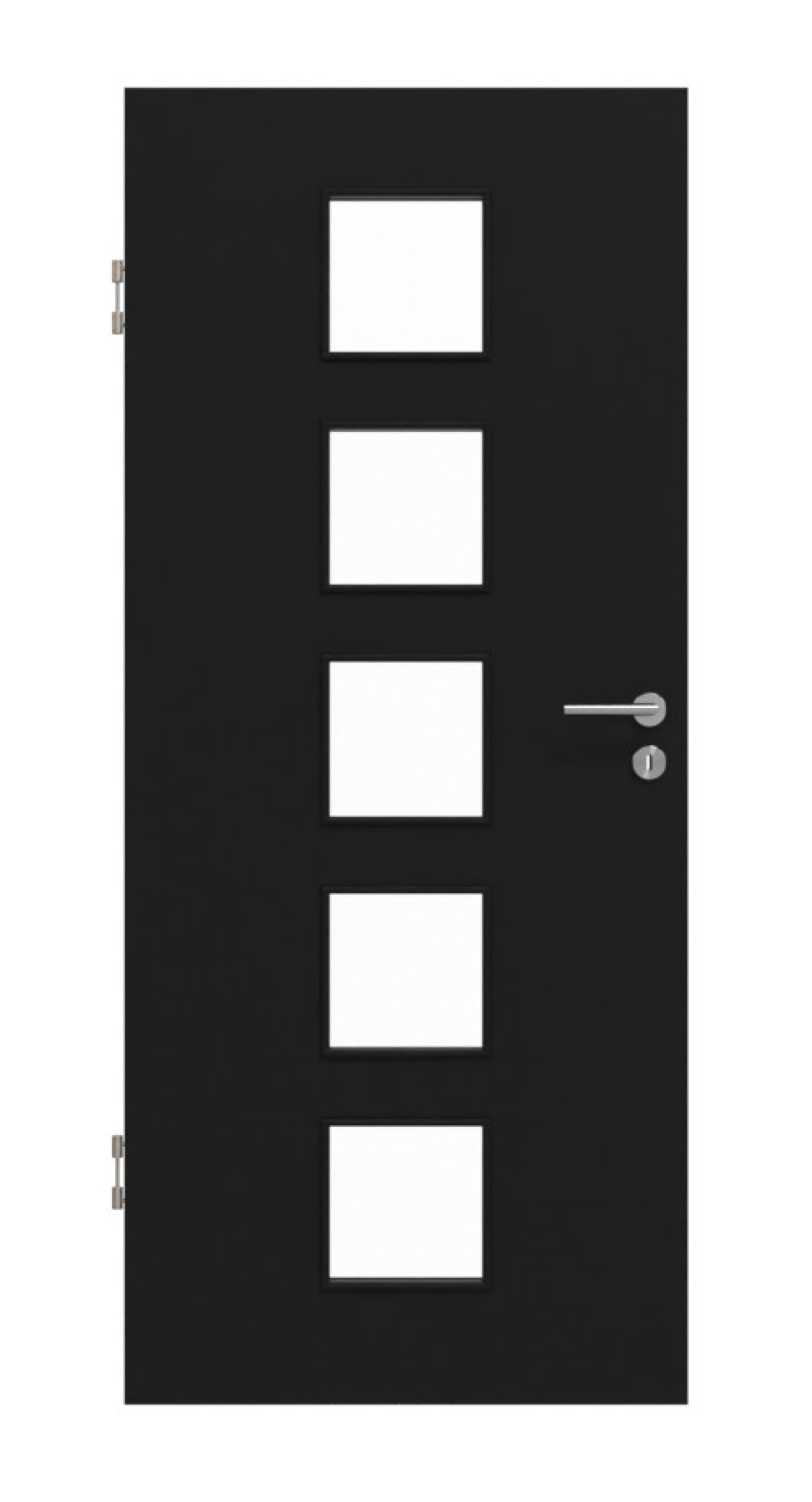 Frontansicht von Schwarz RAL 9005 LA 5 Mattlack Basic Innentür - Huga