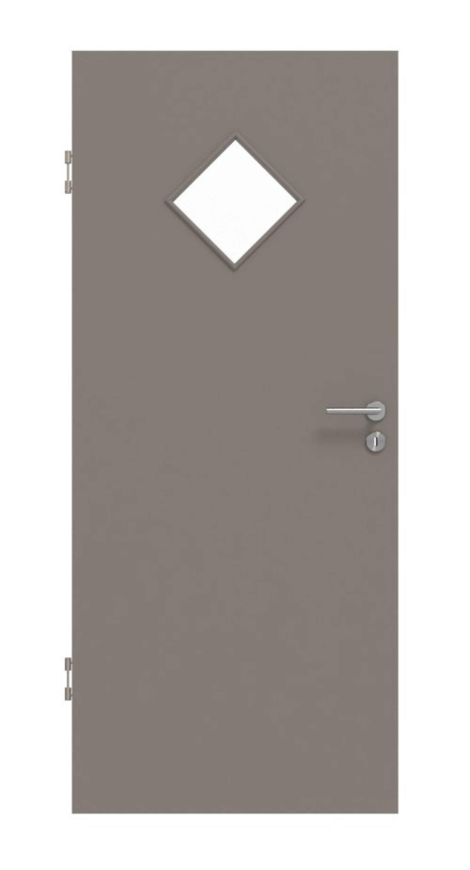 Frontansicht von Taupe RAL 7048 LA 6 Raute Basic Lack Innentür - Huga