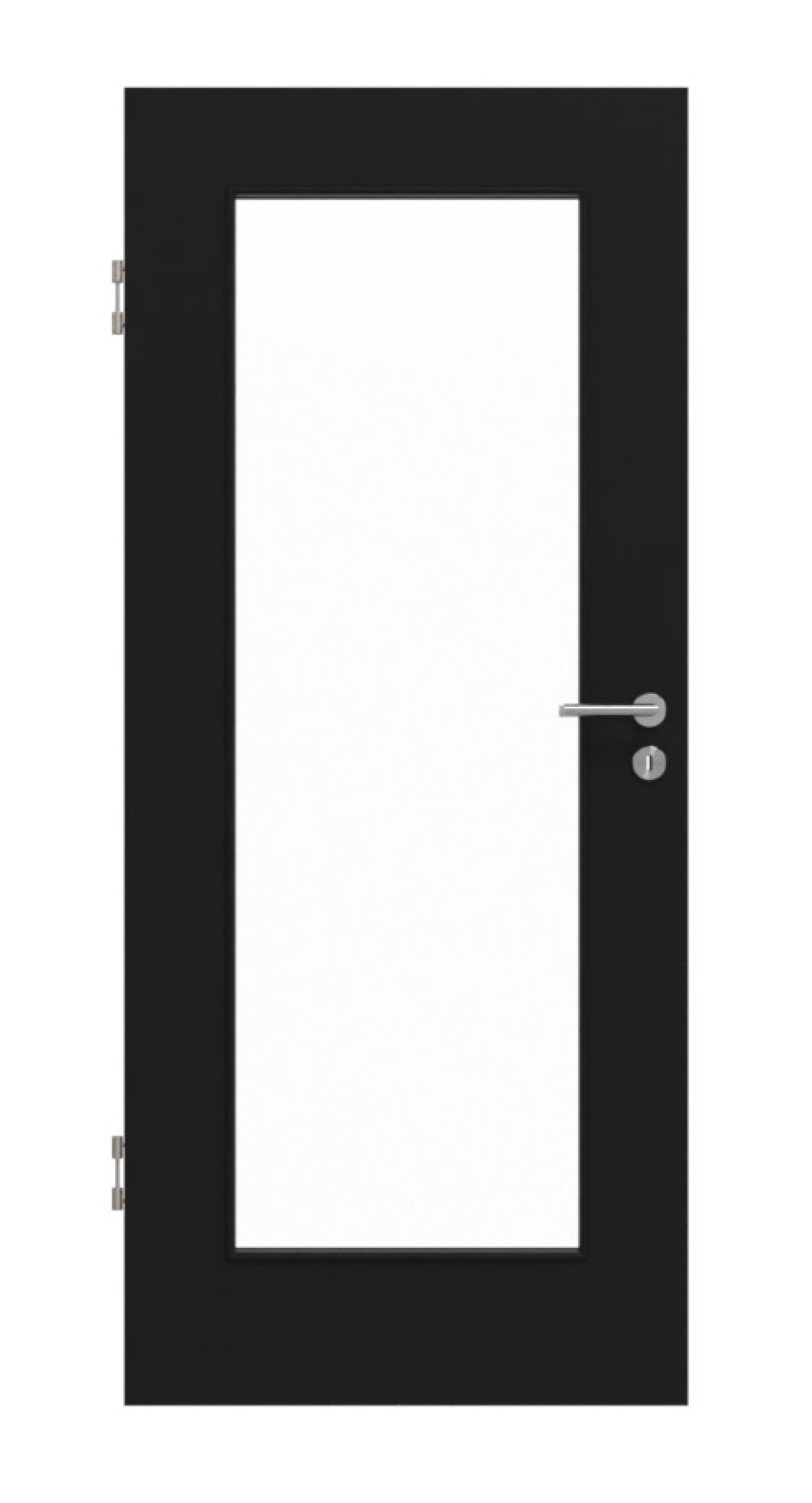 Frontansicht von Schwarz RAL 9005 LA 8 Mattlack Basic Innentür - Huga