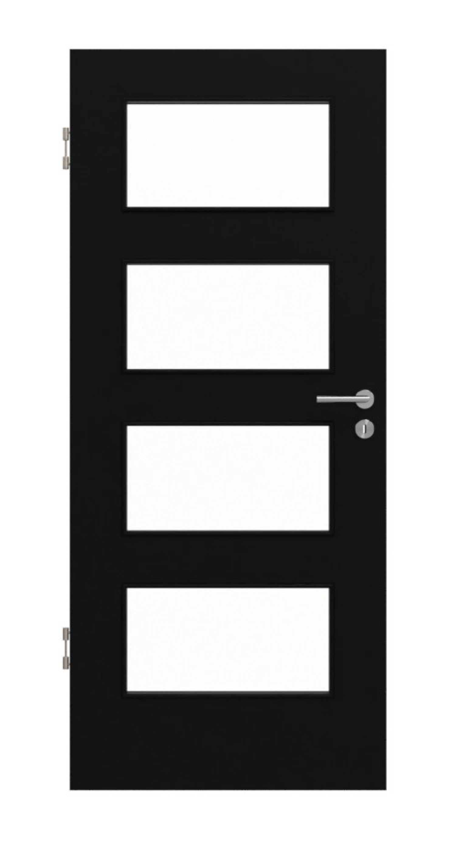 Frontansicht von Schwarz RAL 9005 LA-9 Lack Basic Innentür - Huga