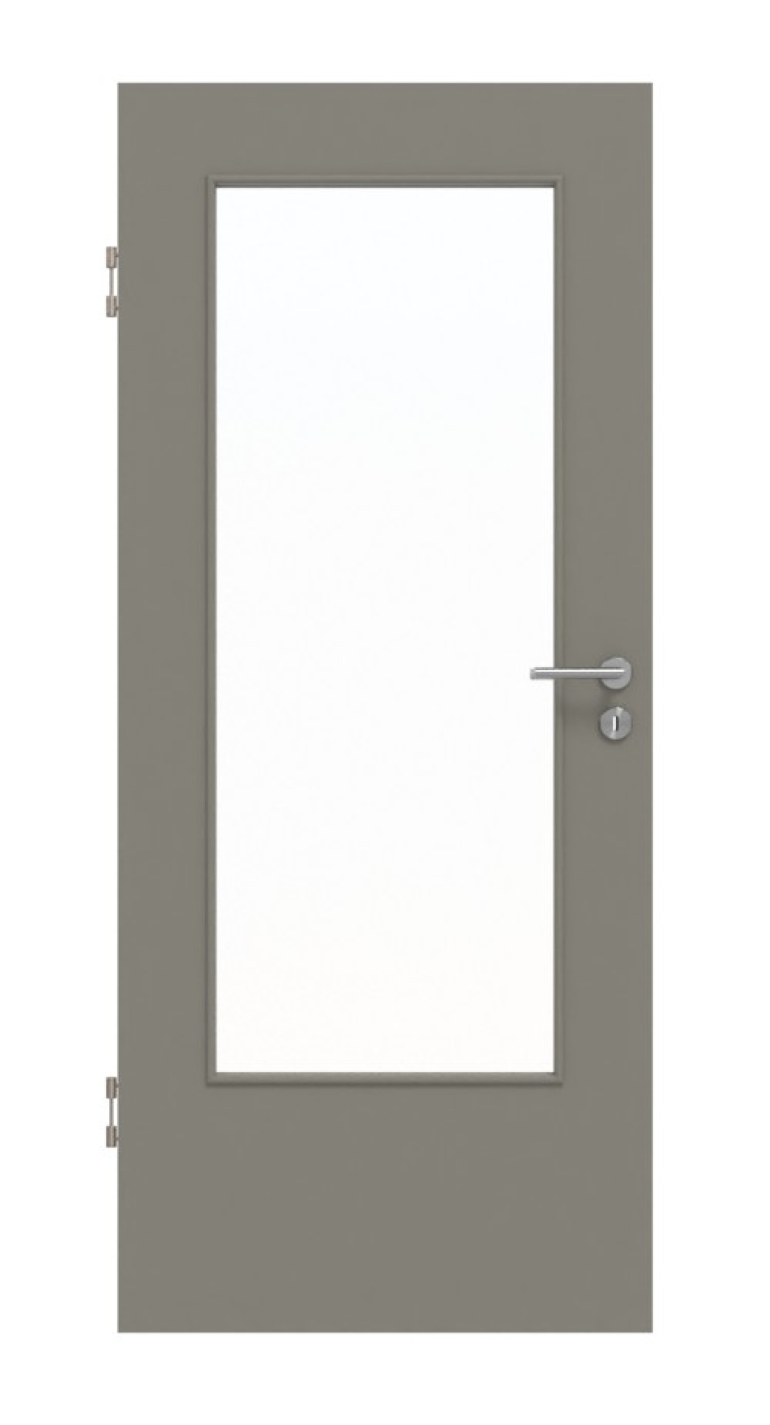 Frontansicht von Hygge Grau RAL 7037 DIN-LA Mattlack Basic Innentür - Huga