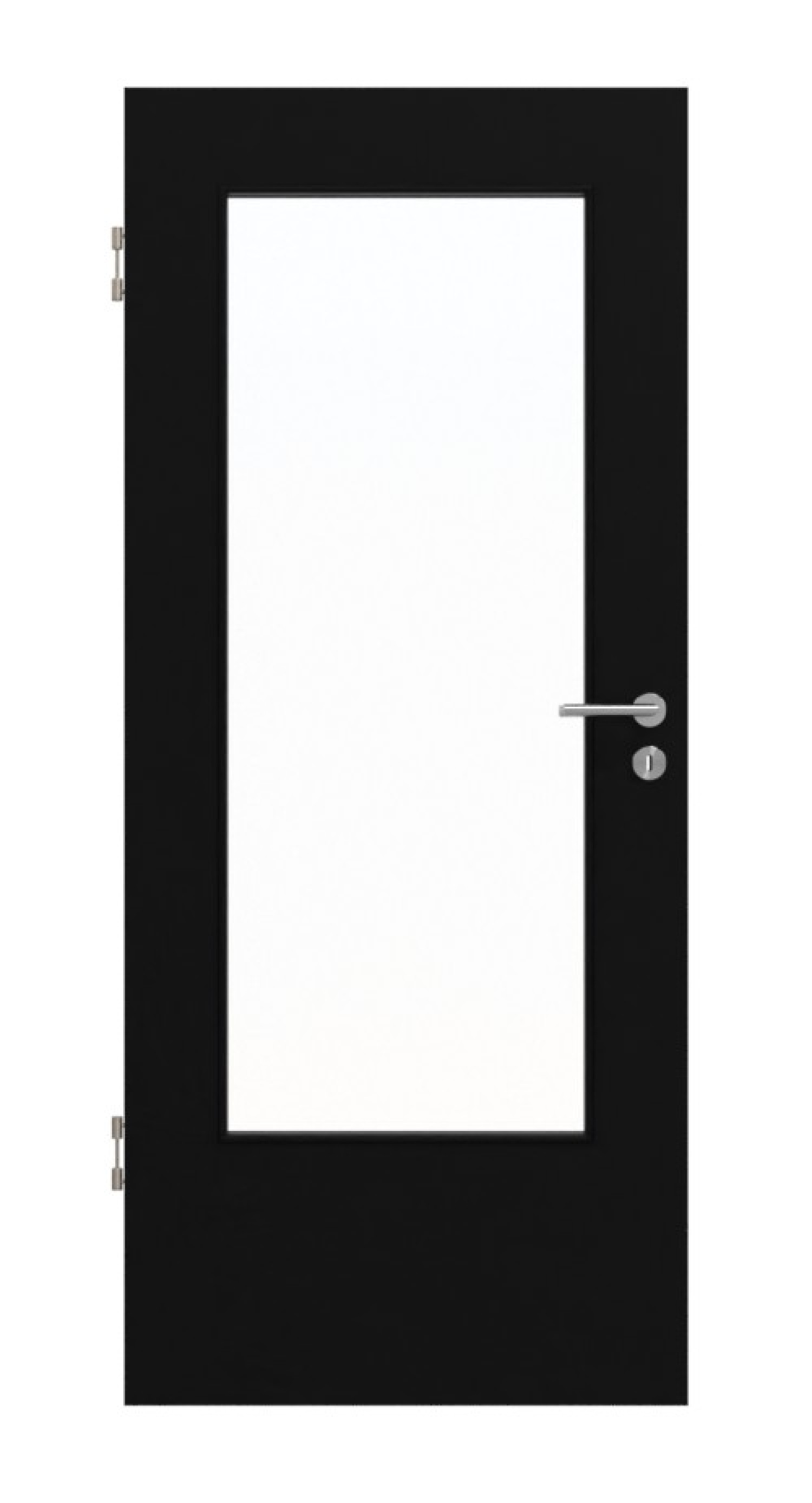 Frontansicht von Schwarz RAL 9005 DIN-LA Lack Basic Innentür - Huga