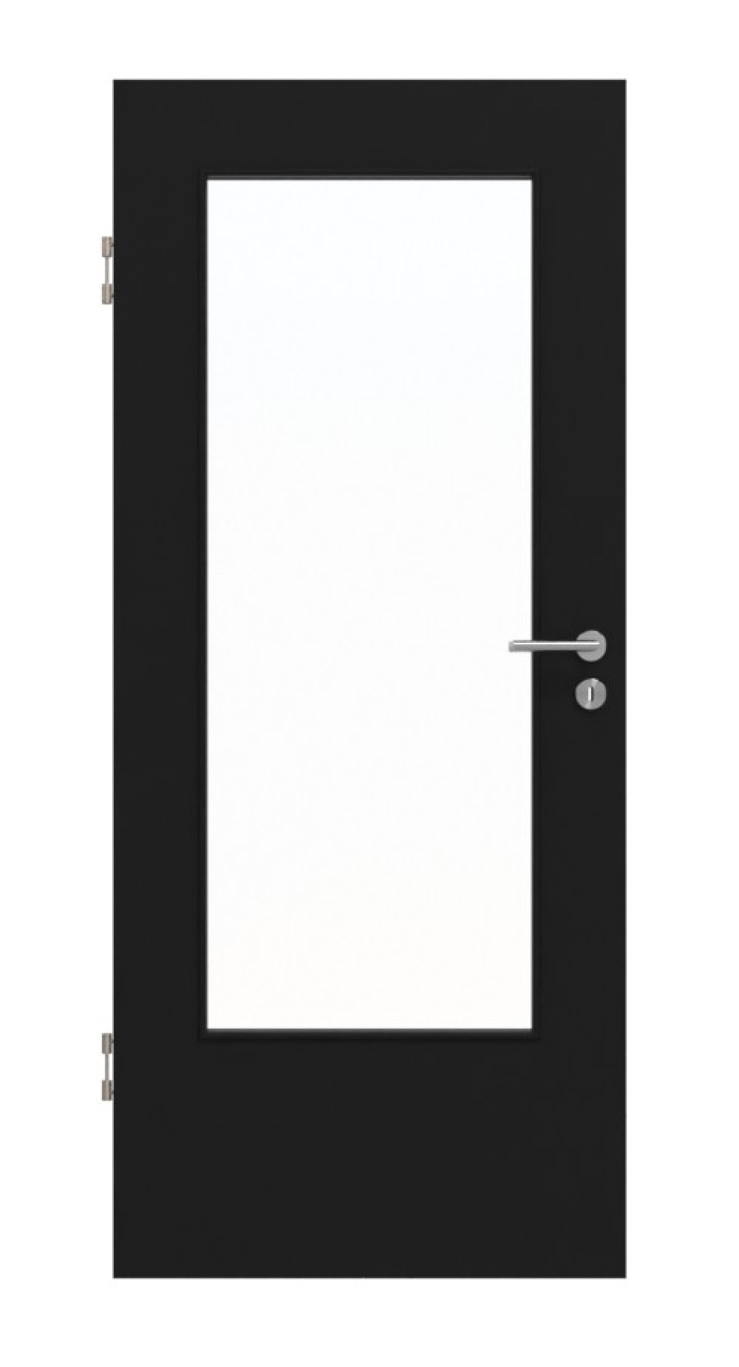Frontansicht von Schwarz RAL 9005 DIN-LA Mattlack Basic Innentür - Huga
