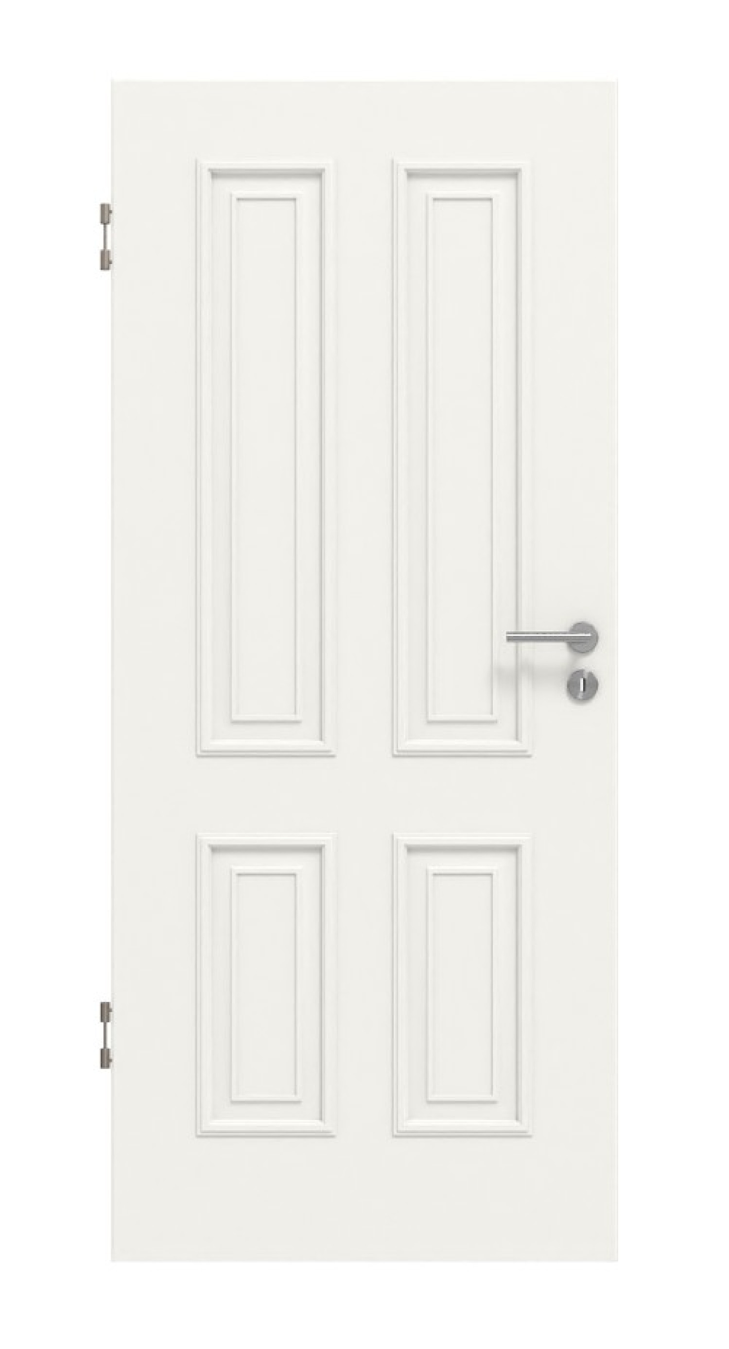 Frontansicht von HUGA Innentür Landhaus 4 Weißlack Classic