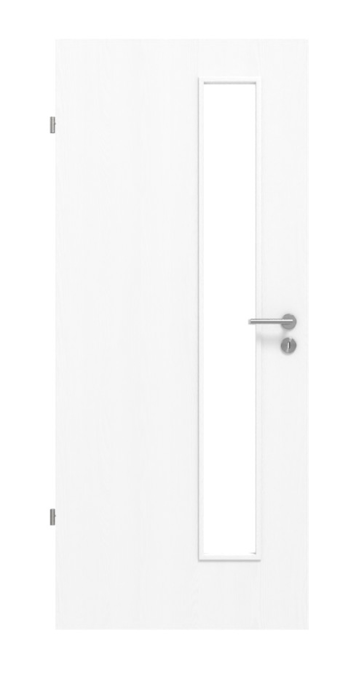 Frontansicht von Esche Weiß ES 242 Typ LA-1D schloss-seitig  PortaLit Zimmertür - Westag & Getalit