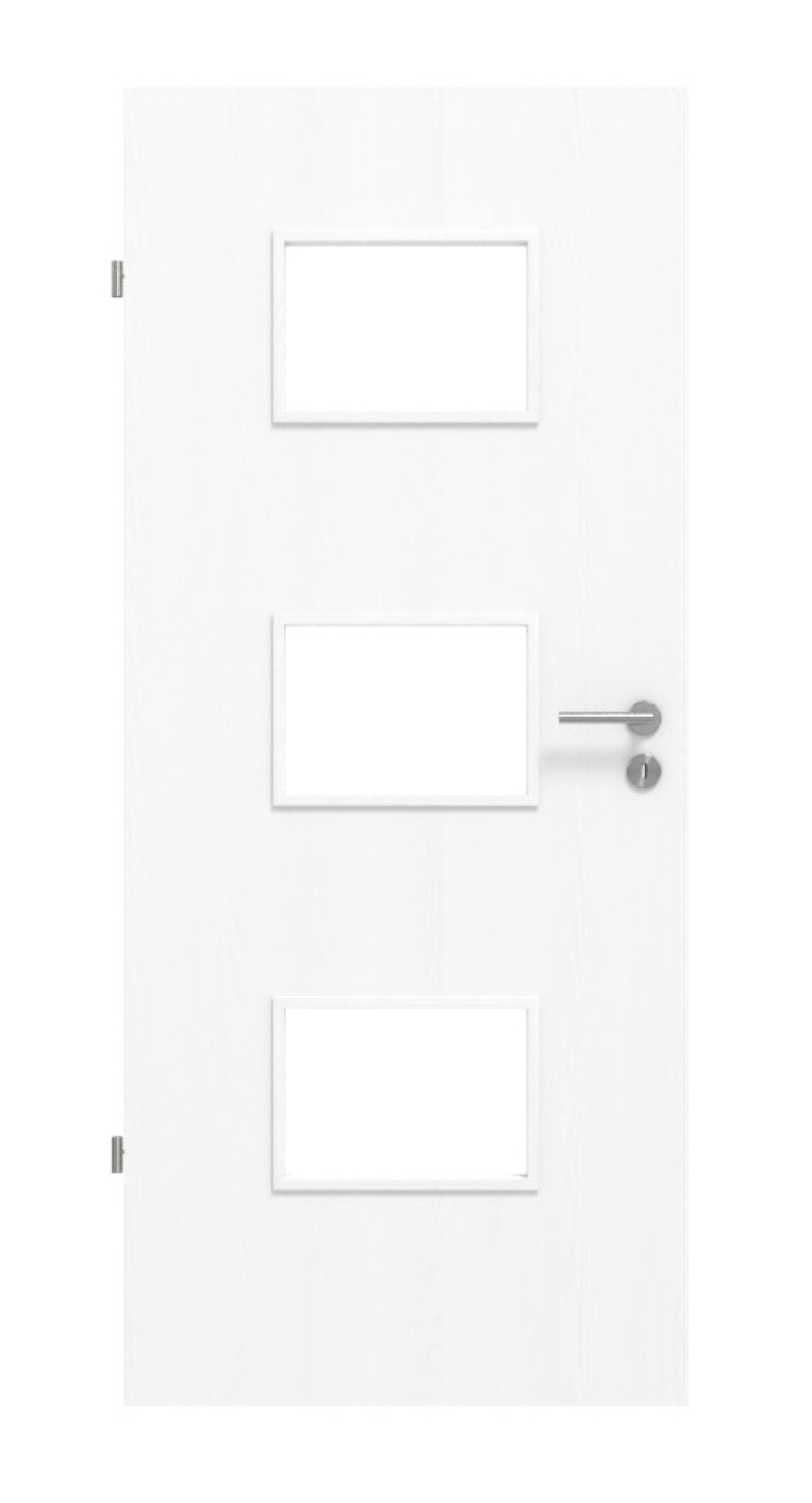 Frontansicht von Esche Weiß ES 242 Typ LA-3Q PortaLit Zimmertür - Westag & Getalit