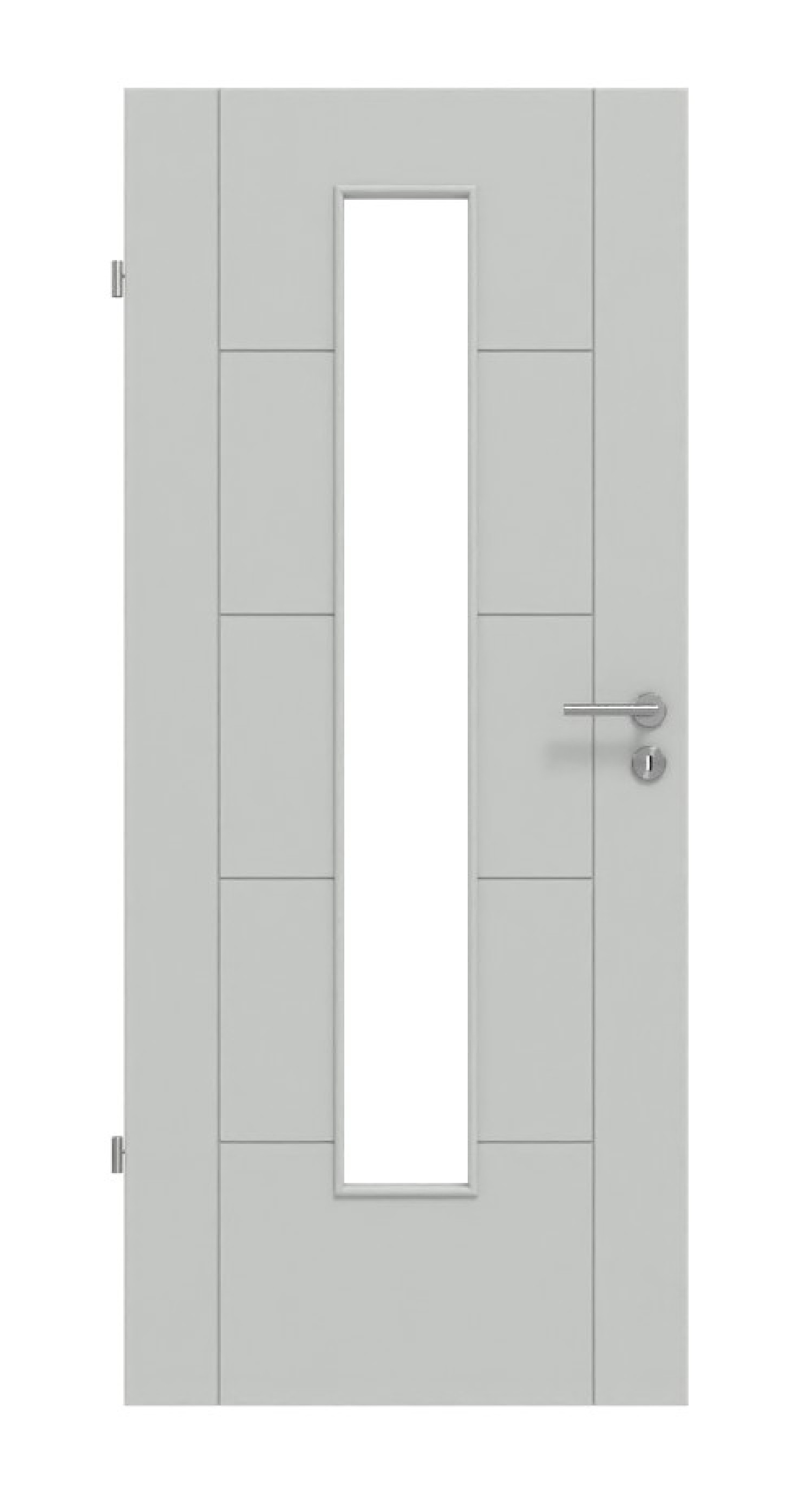 HÖRMANN Innentür Groove 13 Grau RAL 7035 Lack DesignLine mit Lichtausschnitt LA 24 mittig