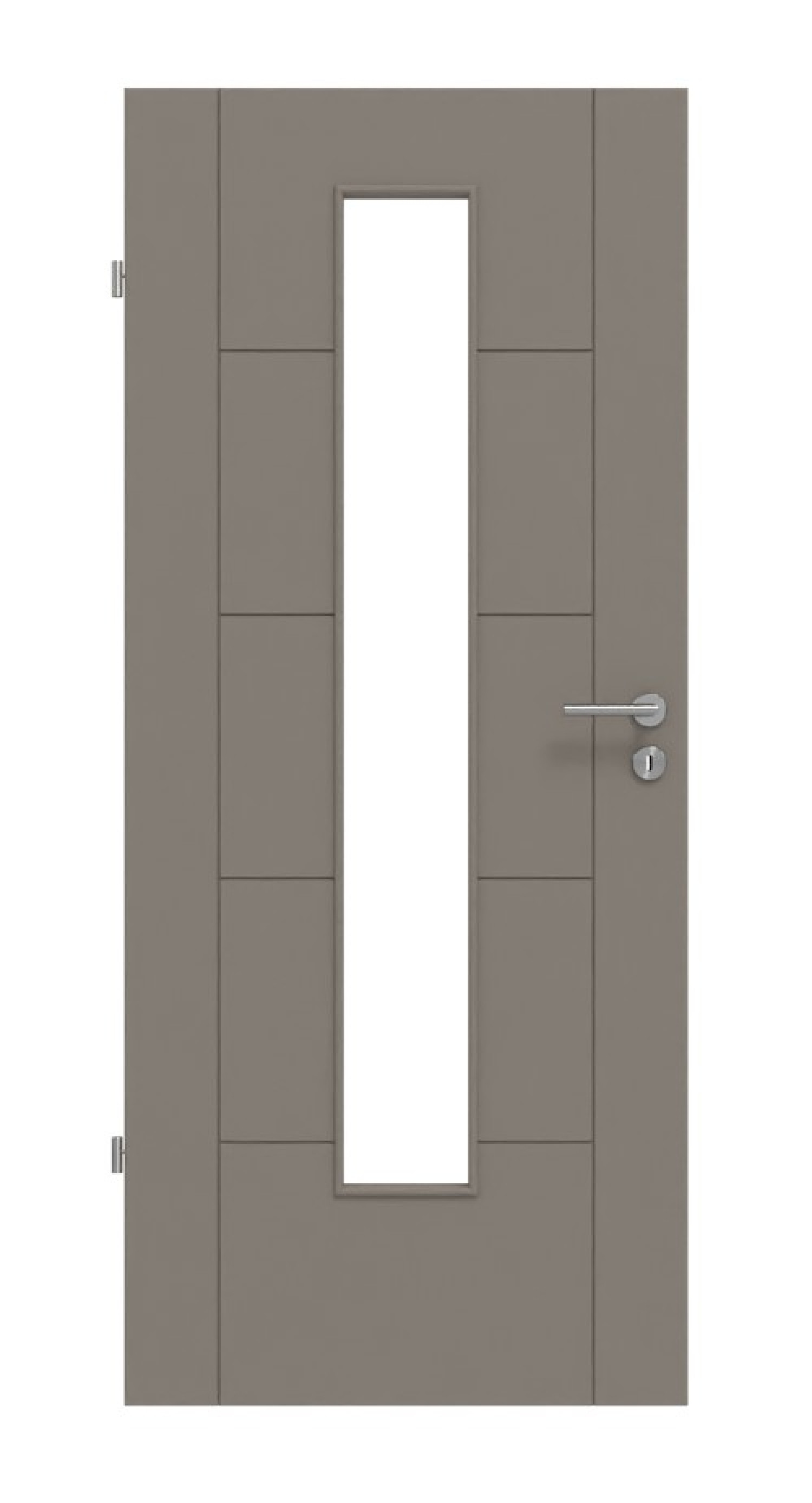 HÖRMANN Innentür Groove 13 Taupe RAL 7048 Lack DesignLine mit Lichtausschnitt LA 24 mittig