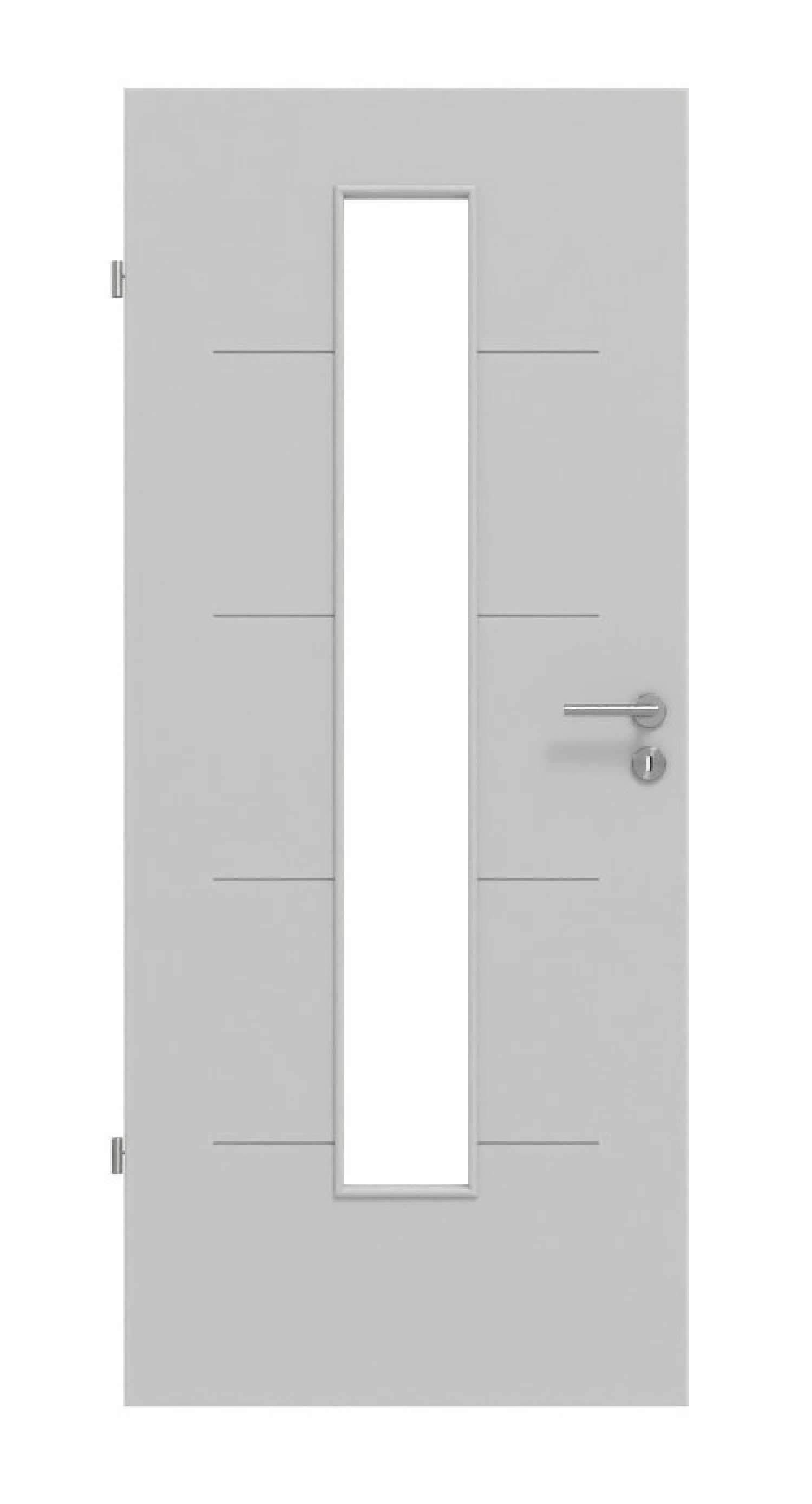 HÖRMANN Innentür Groove 14 Grau RAL 7035 Lack DesignLine mit Lichtausschnitt LA 24 mittig