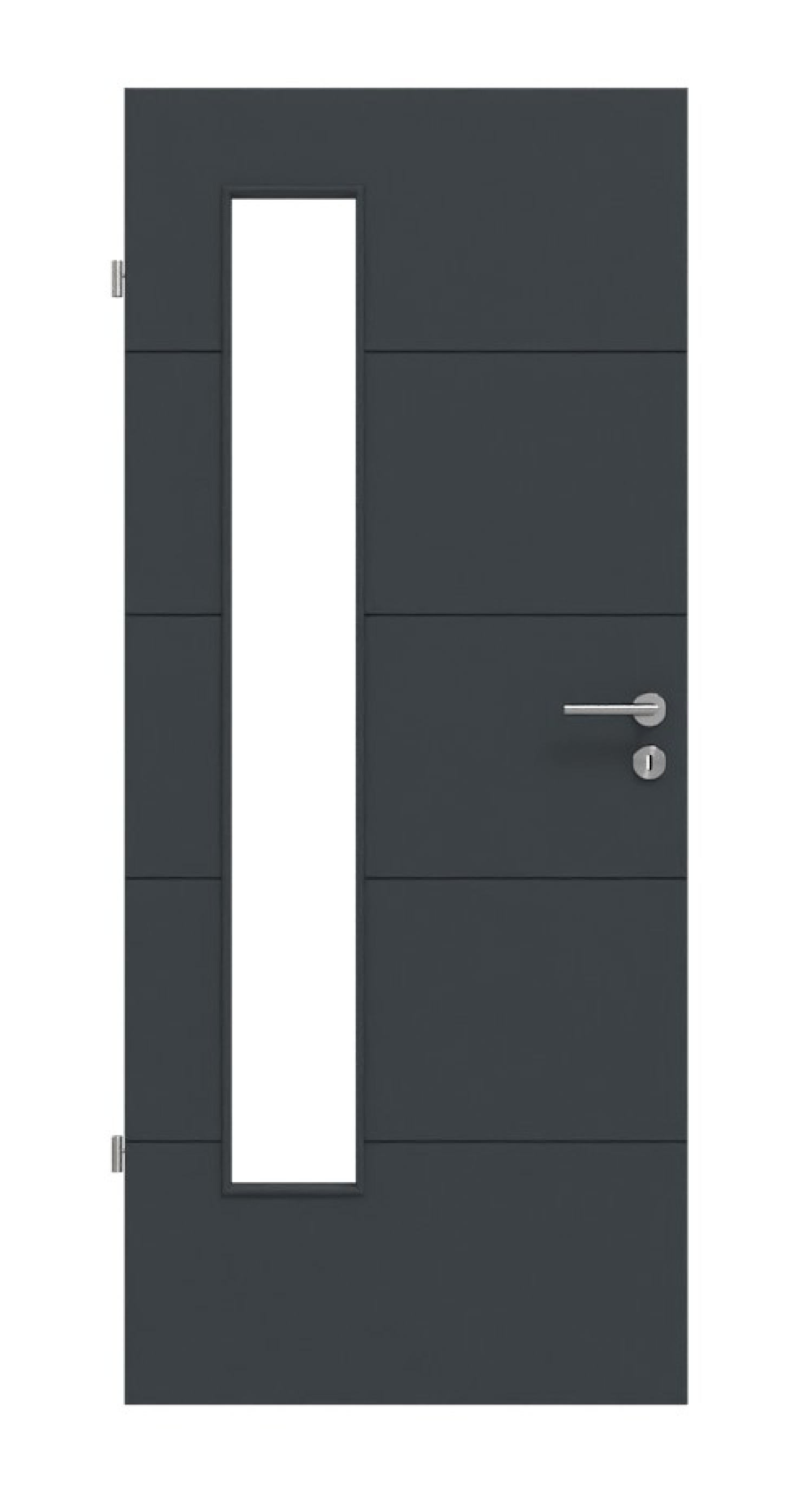HÖRMANN Innentür Groove 15 Anthrazit RAL 7016 Lack DesignLine mit Lichtausschnitt LA 24 bandseitig