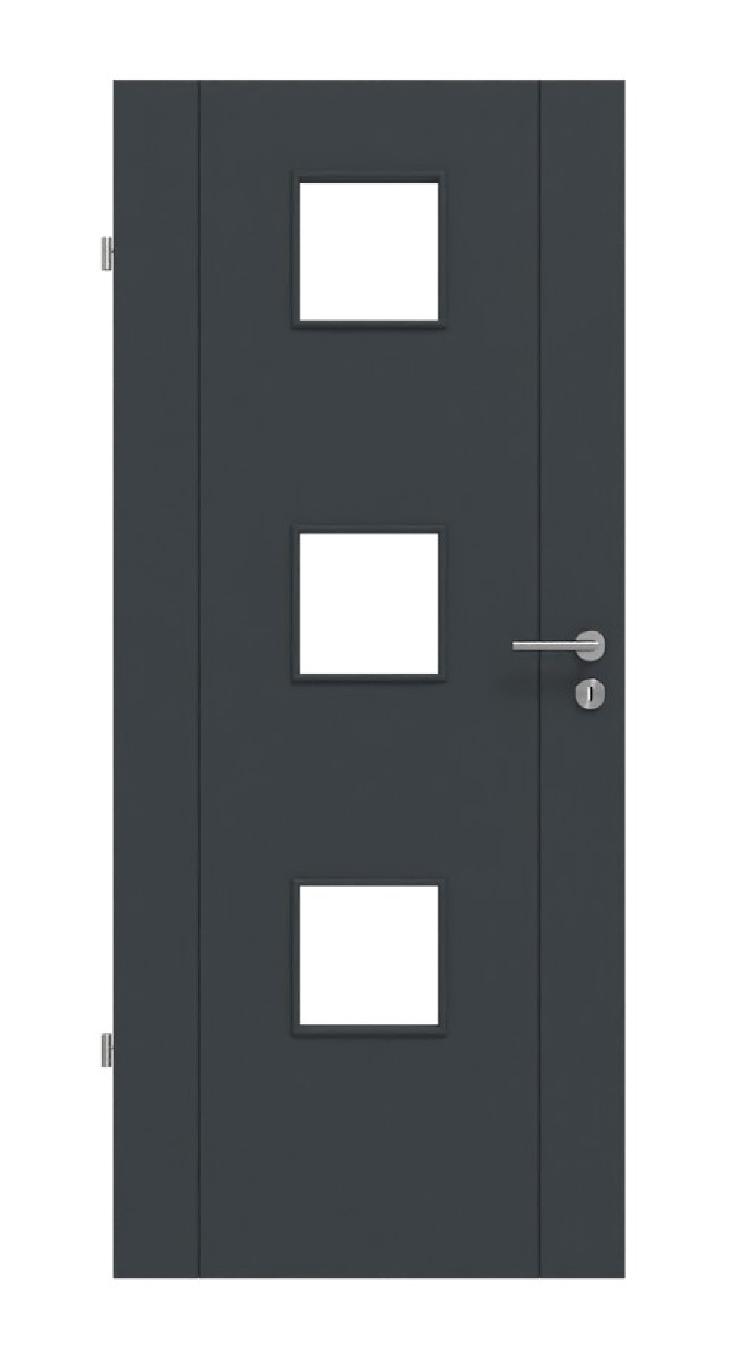 HÖRMANN Innentür Groove 16 Anthrazit RAL 7016 Lack DesignLine mit Lichtausschnitt LA 10