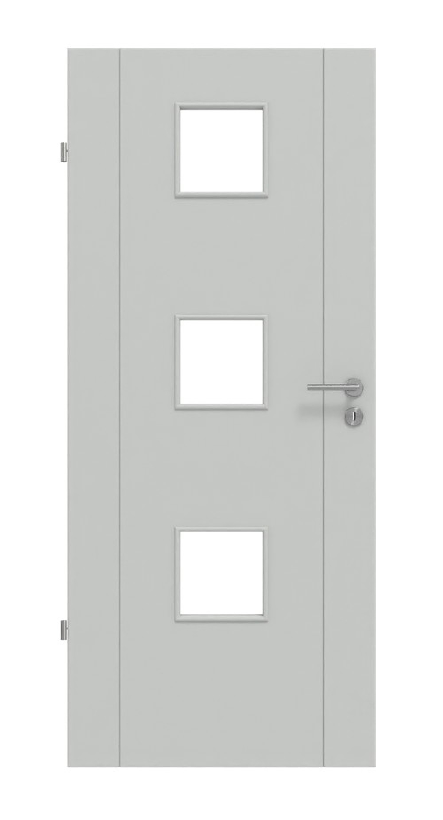 HÖRMANN Innentür Groove 16 Grau RAL 7035 Lack DesignLine mit Lichtausschnitt LA 10