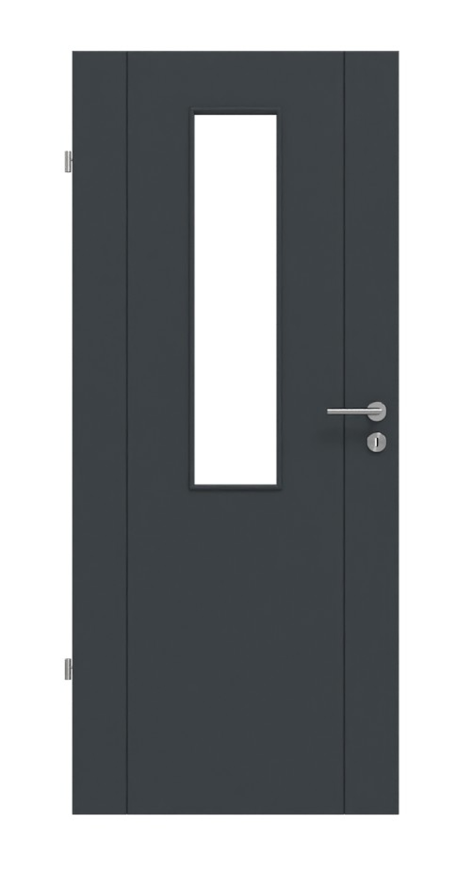 Frontansicht von Groove 16 LA 4 mittig DesignLine Lack Anthrazit RAL 7016 Innentür - Hörmann
