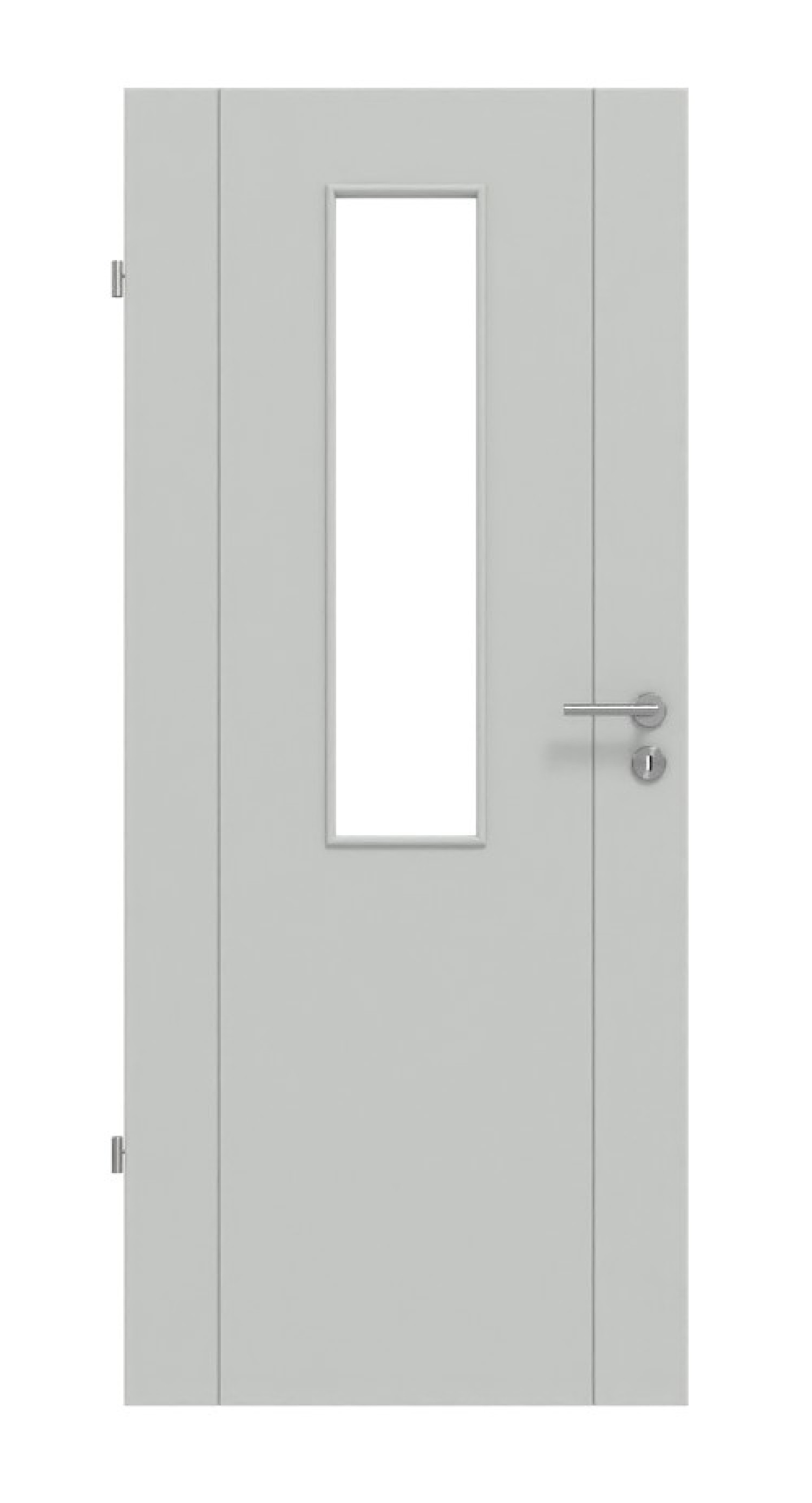 HÖRMANN Innentür Groove 16 Grau RAL 7035 Lack DesignLine mit Lichtausschnitt LA 4 mittig