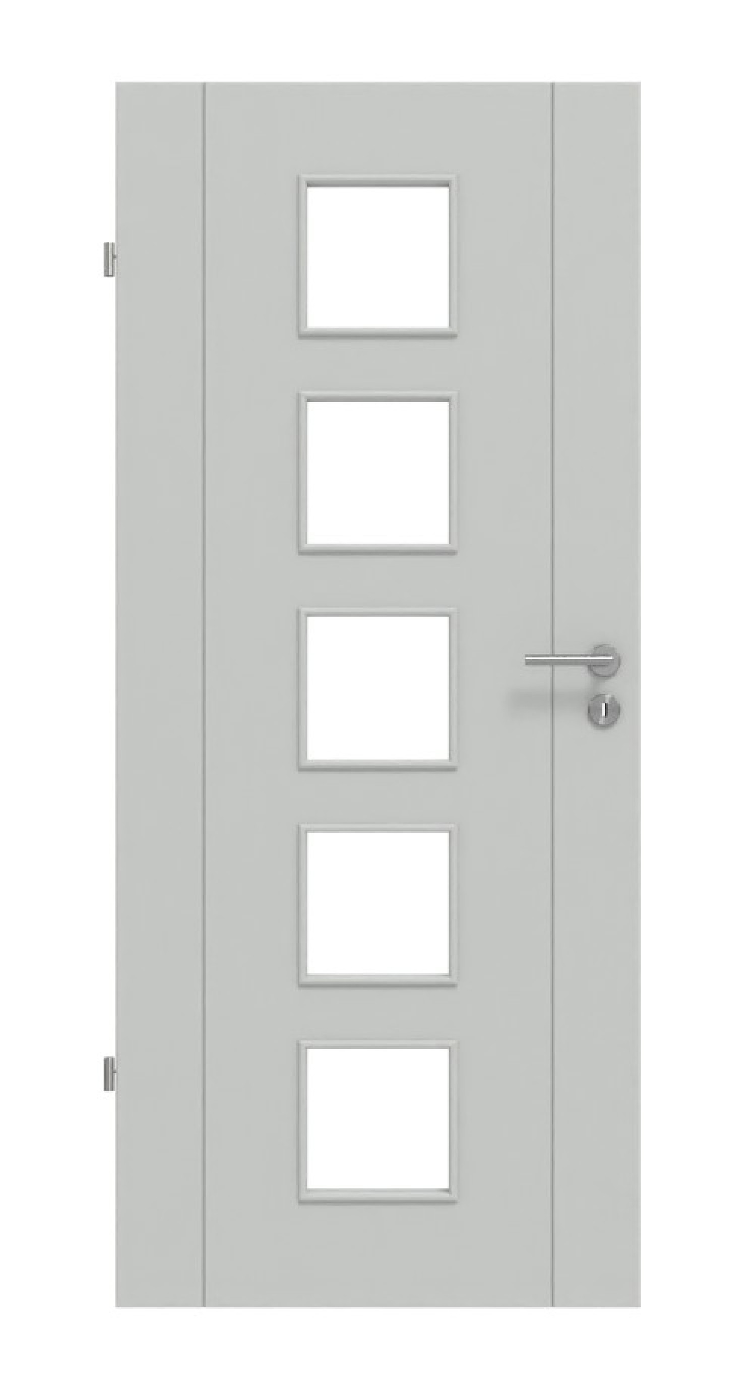 HÖRMANN Innentür Groove 16 Grau RAL 7035 Lack DesignLine mit Lichtausschnitt LA 5