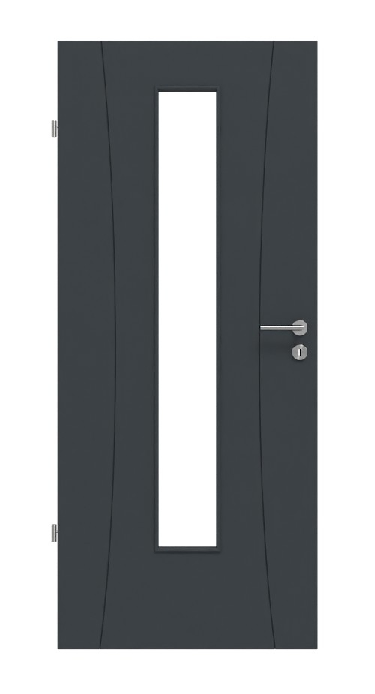 HÖRMANN Innentür Groove 20 Anthrazit RAL 7016 Lack DesignLine mit Lichtausschnitt LA 24 mittig