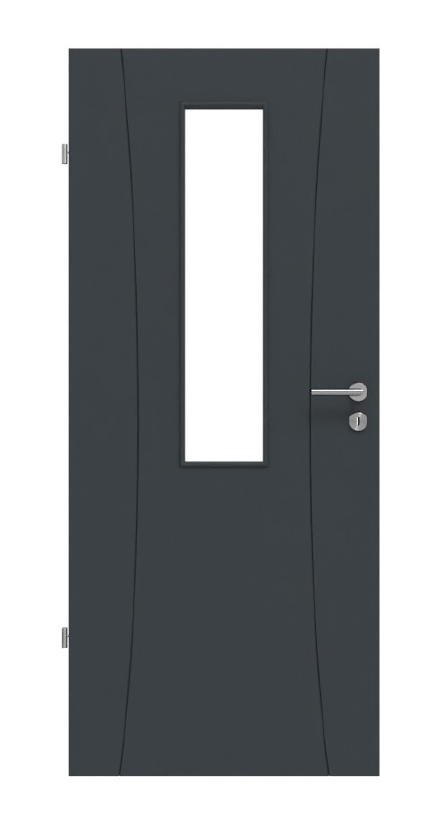 HÖRMANN Innentür Groove 20 Anthrazit RAL 7016 Lack DesignLine mit Lichtausschnitt LA 4 mittig