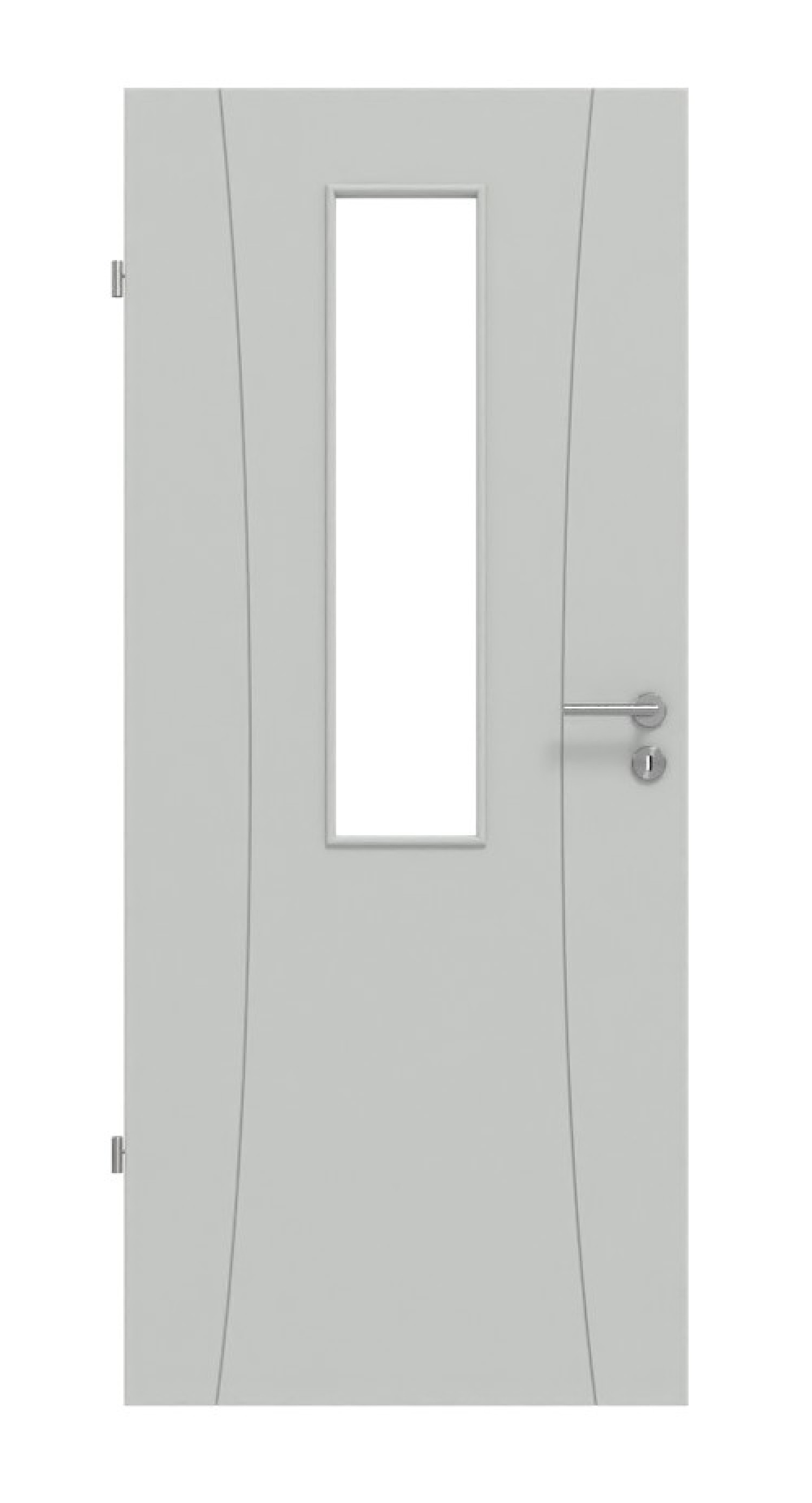 HÖRMANN Innentür Groove 20 Grau RAL 7035 Lack DesignLine mit Lichtausschnitt LA 4 mittig