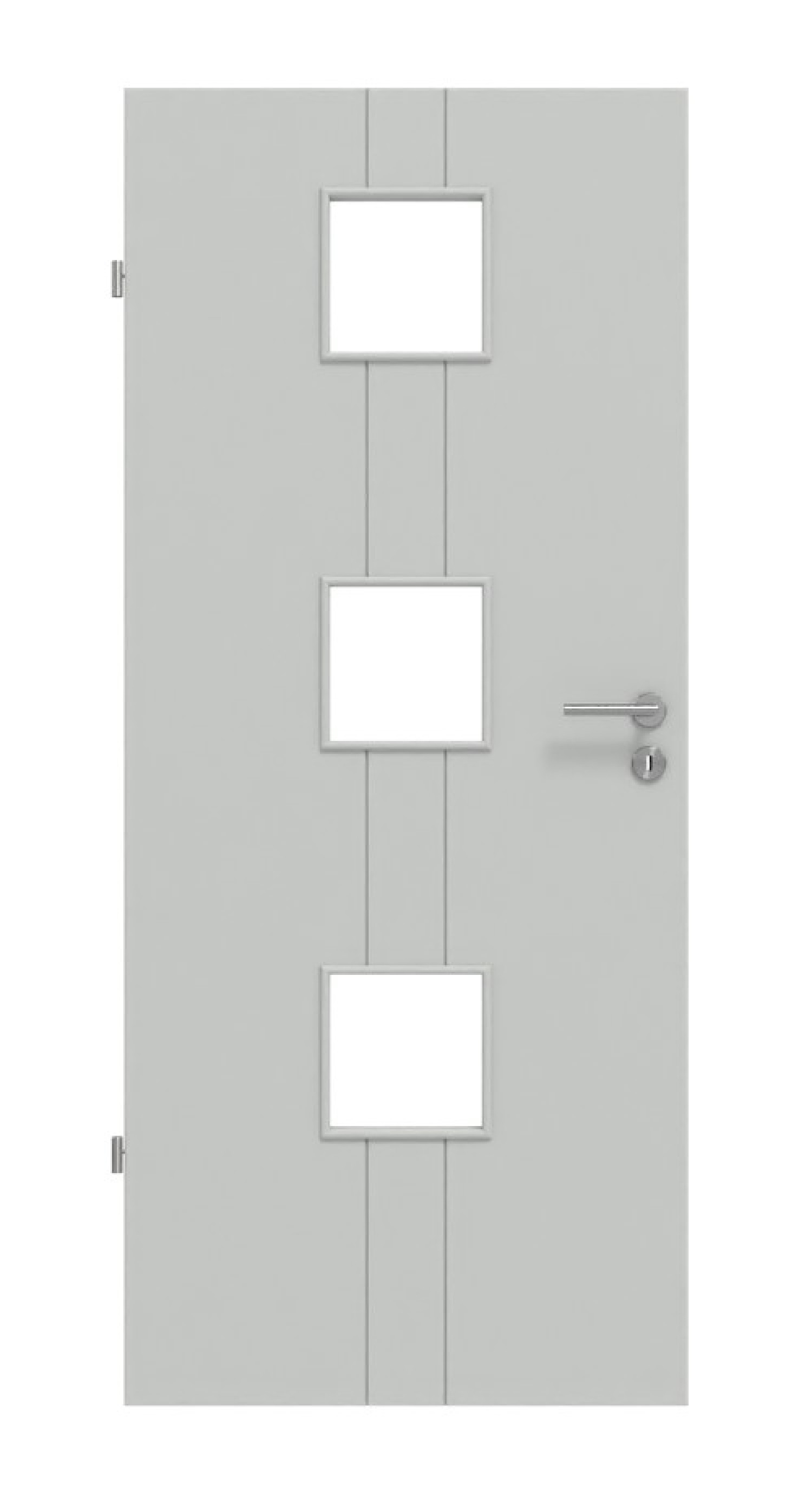 HÖRMANN Innentür Groove 23 Grau RAL 7035 Lack DesignLine mit Lichtausschnitt LA 10