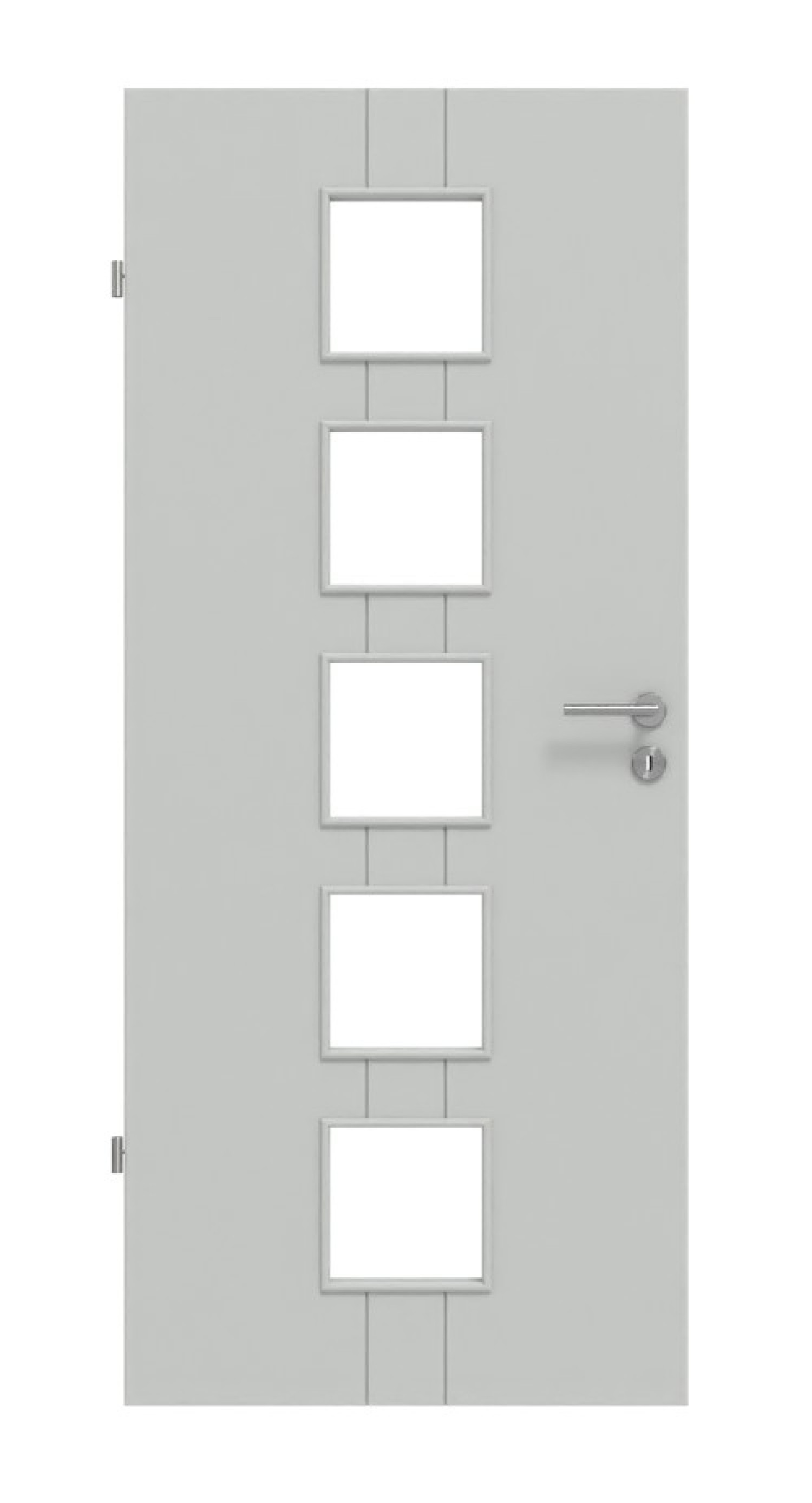 HÖRMANN Innentür Groove 23 Grau RAL 7035 Lack DesignLine mit Lichtausschnitt LA 5