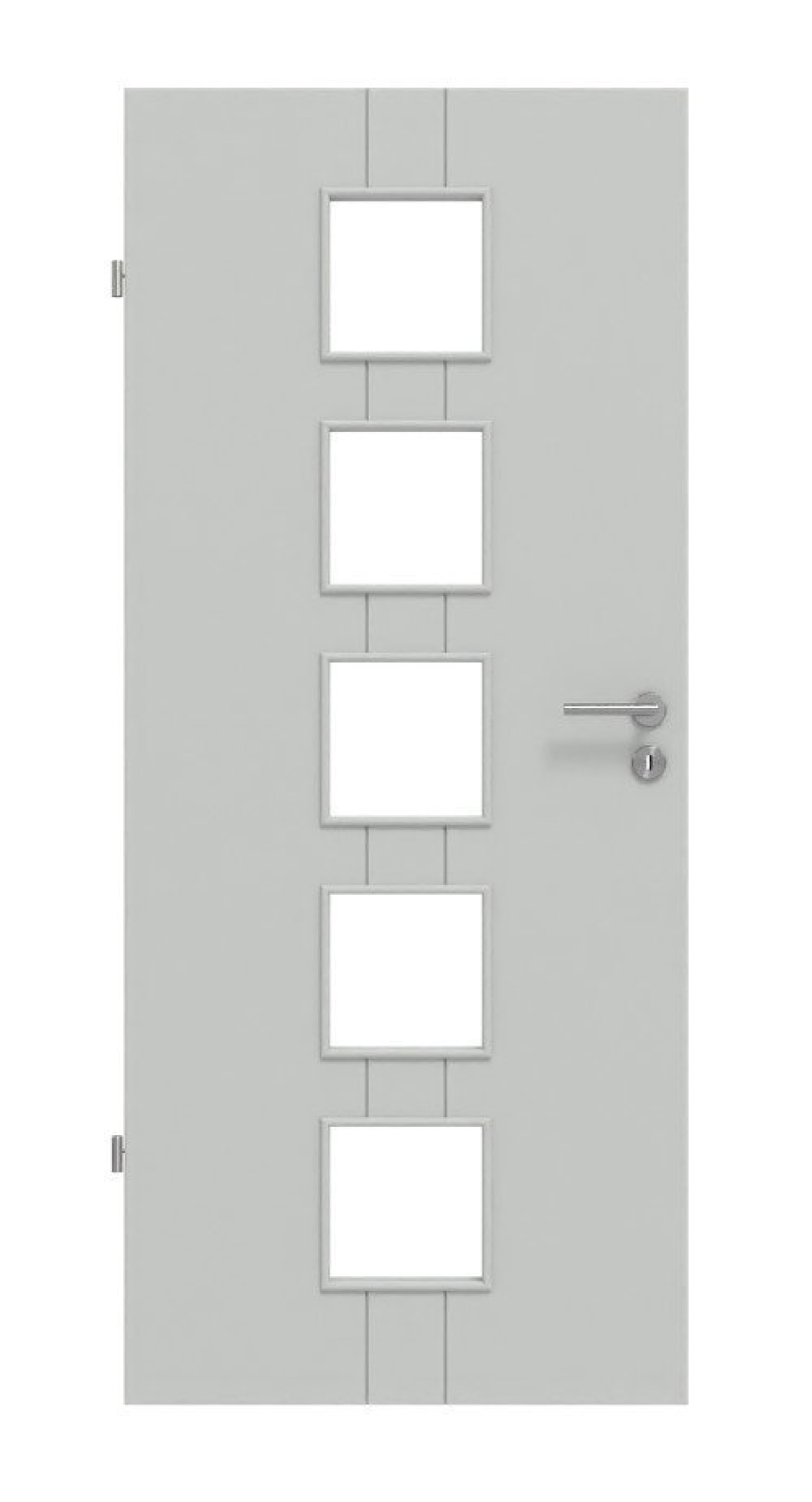 Frontansicht von Signum 23 LA 5 Basic Lack Grau RAL 7035 Innentür - Huga