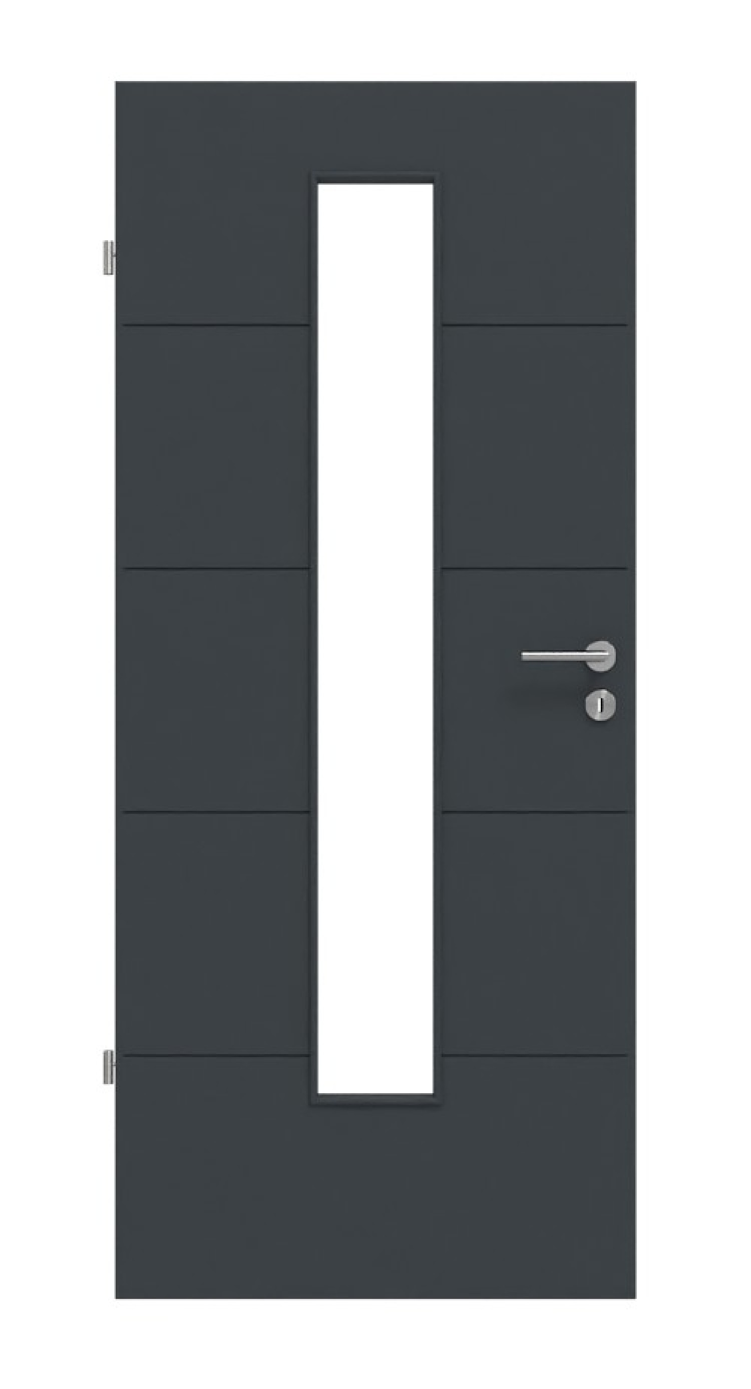 HÖRMANN Innentür Groove 27 Anthrazit RAL 7016 Lack DesignLine mit Lichtausschnitt LA 24 mittig