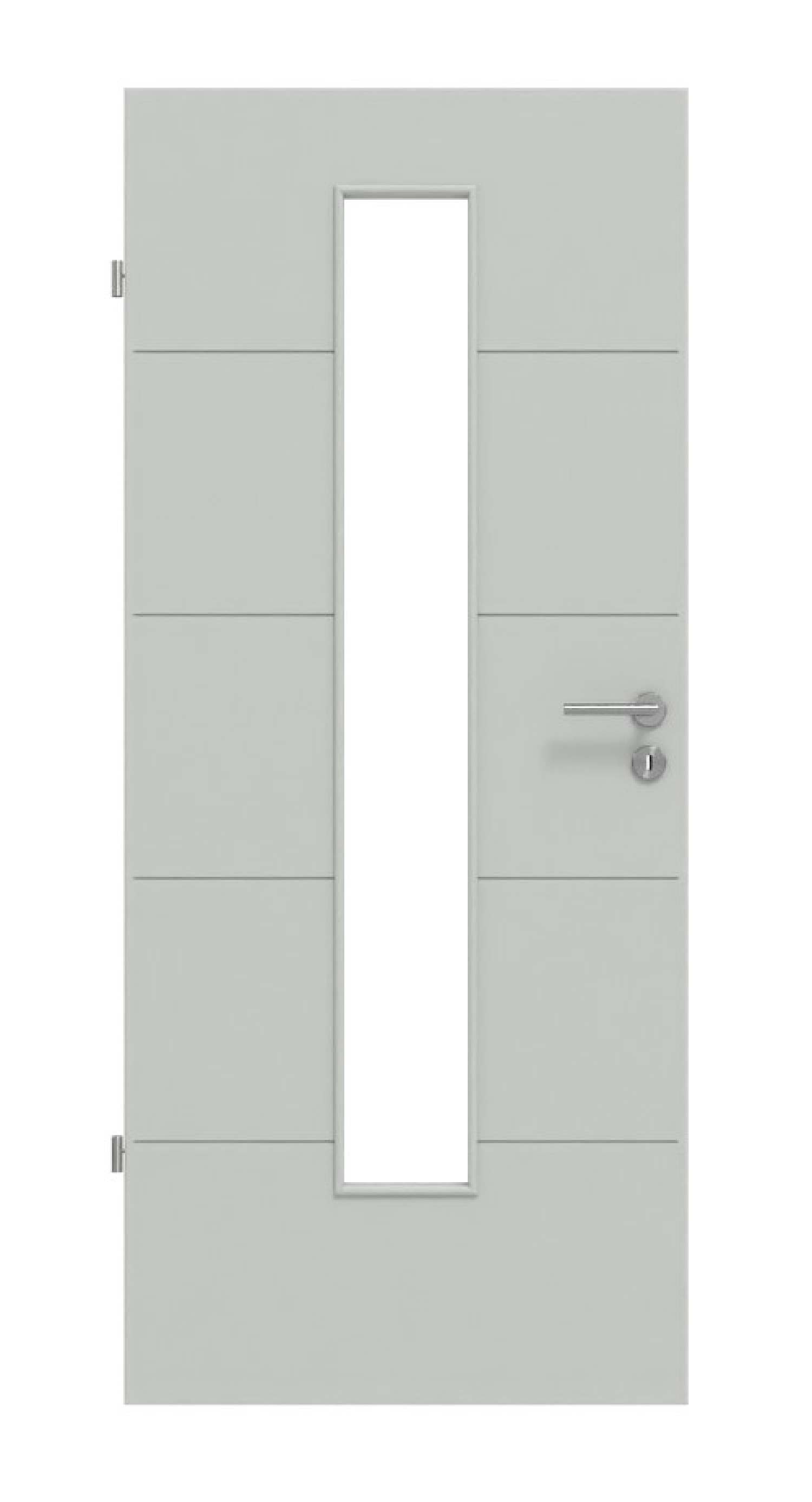 HÖRMANN Innentür Groove 27 Grau RAL 7035 Lack DesignLine mit Lichtausschnitt LA 24 mittig