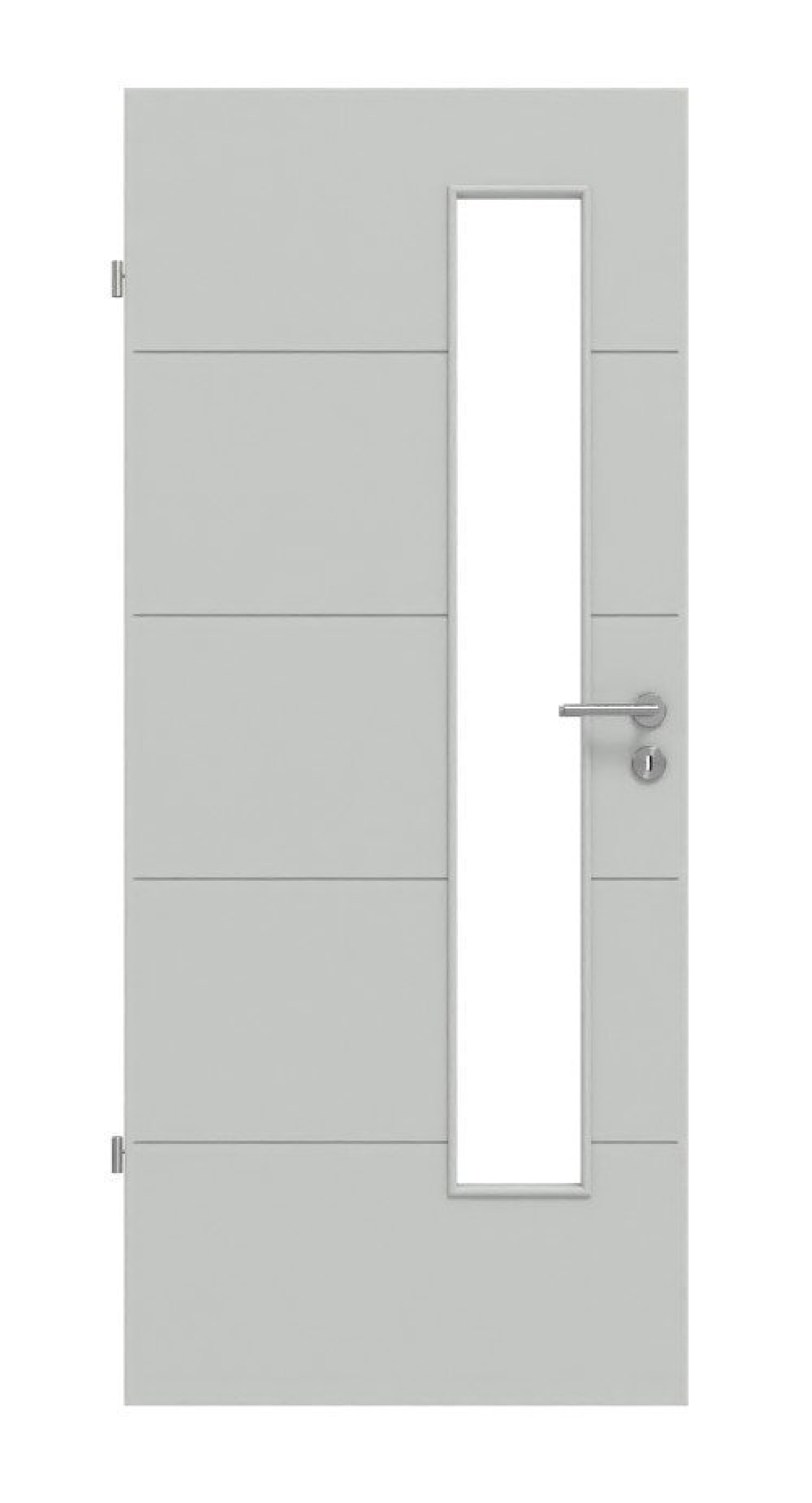 Frontansicht von Signum 27 LA 24 schlossseitig Basic Lack Grau RAL 7035 Innentür - Huga