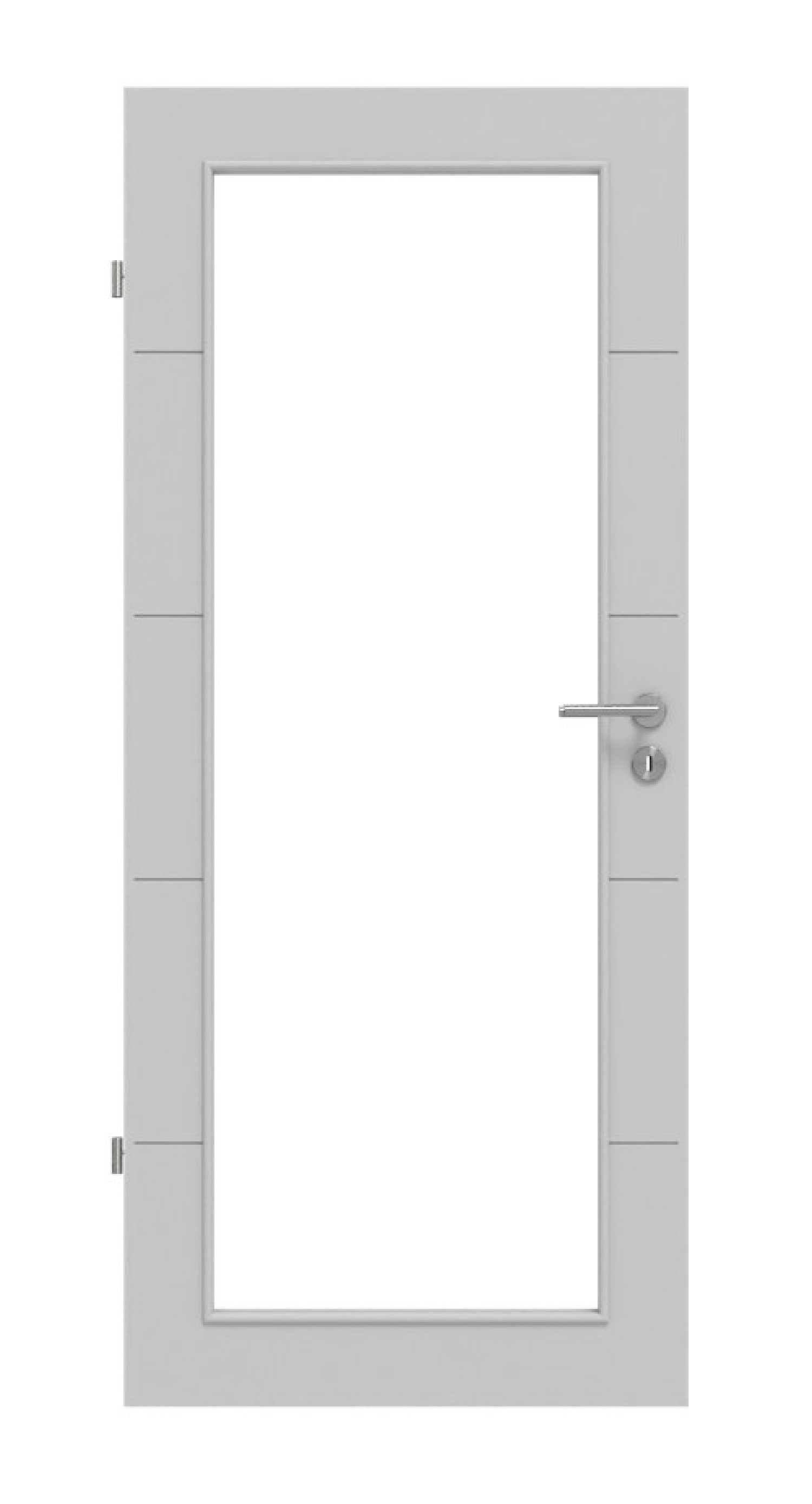Frontansicht von Groove 27 LA 27 DesignLine Lack Grau RAL 7035 Innentür - Hörmann