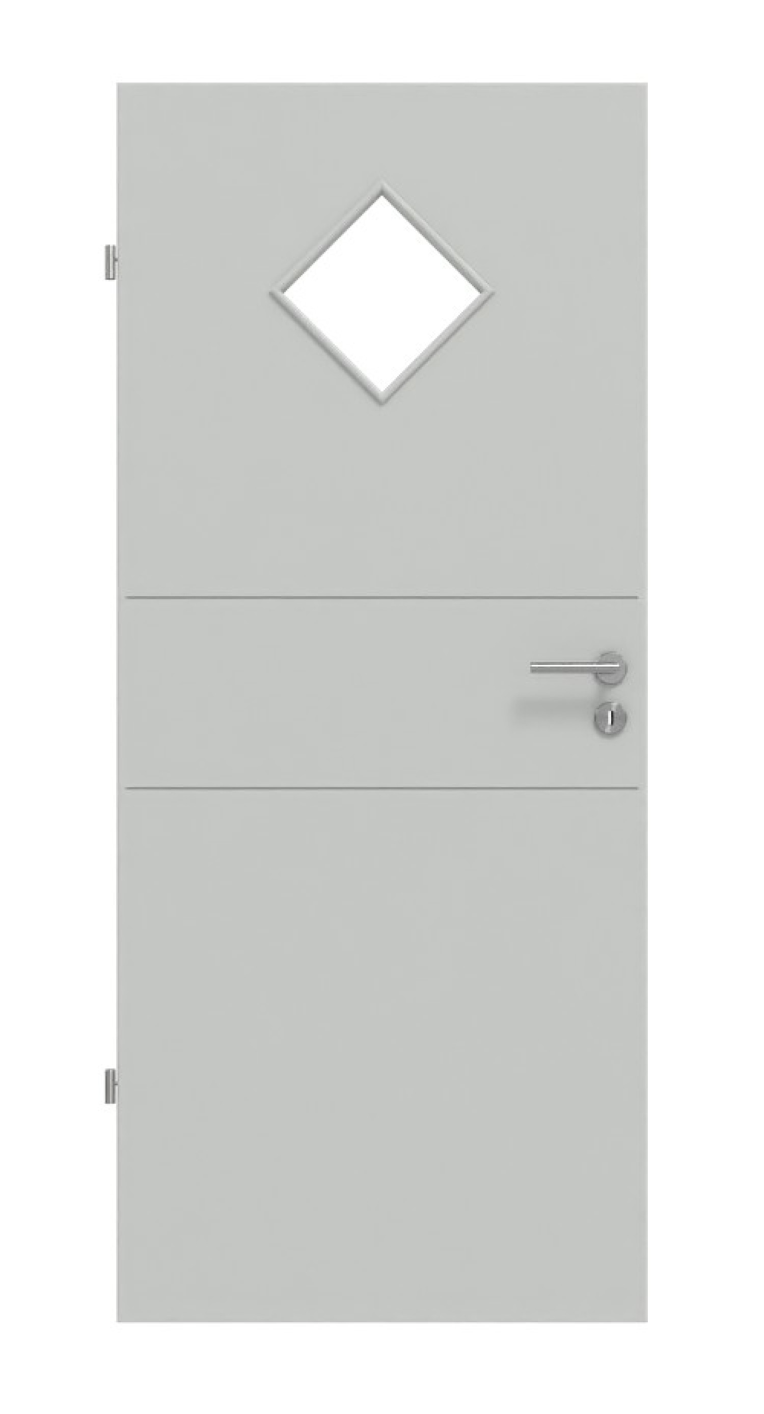 Frontansicht von Groove 29 LA 6 DesignLine Lack Grau RAL 7035 Innentür - Hörmann
