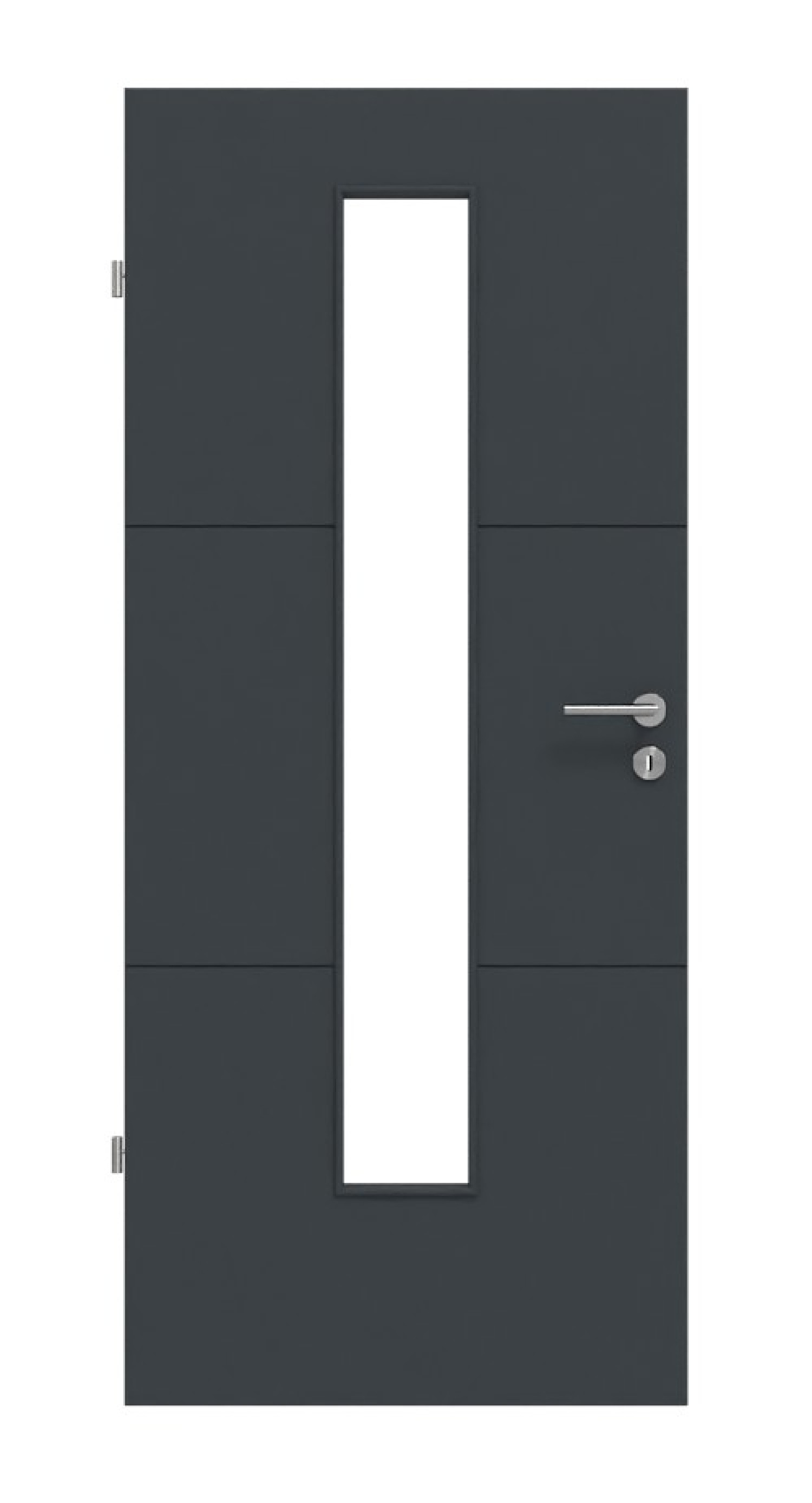 HÖRMANN Innentür Groove 31 Anthrazit RAL 7016 Lack DesignLine mit Lichtausschnitt LA 24 mittig