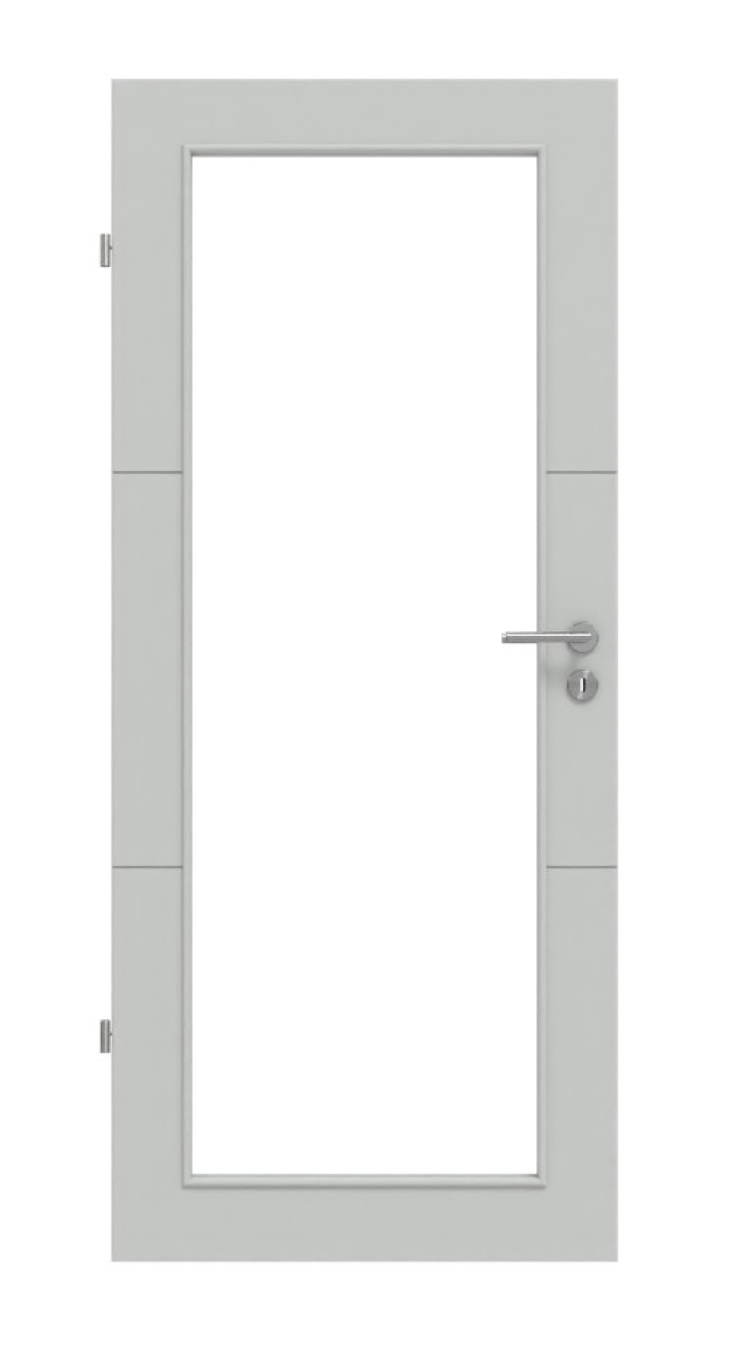 Frontansicht von Groove 31 LA 27 DesignLine Lack Grau RAL 7035 Innentür - Hörmann