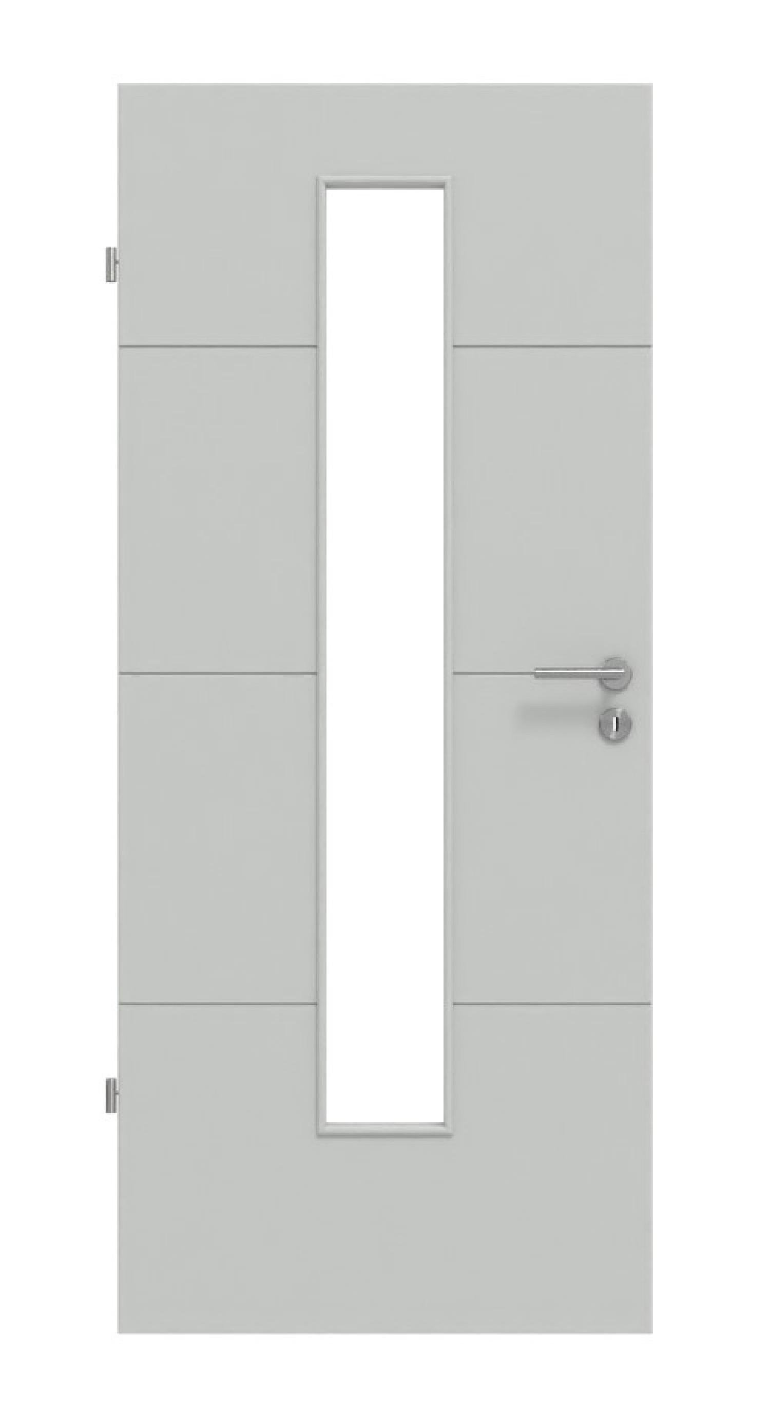 HÖRMANN Innentür Groove 34 Grau RAL 7035 Lack DesignLine mit Lichtausschnitt LA 24 mittig