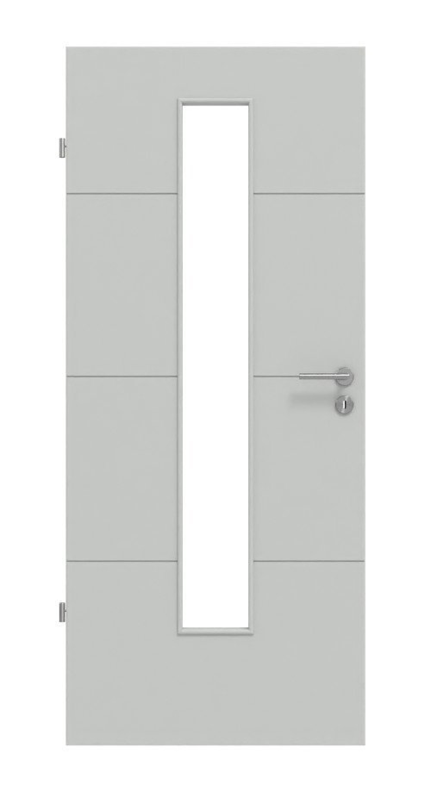 Frontansicht von Signum 34 LA 24 mittig Basic Lack Grau RAL 7035 Innentür - Huga