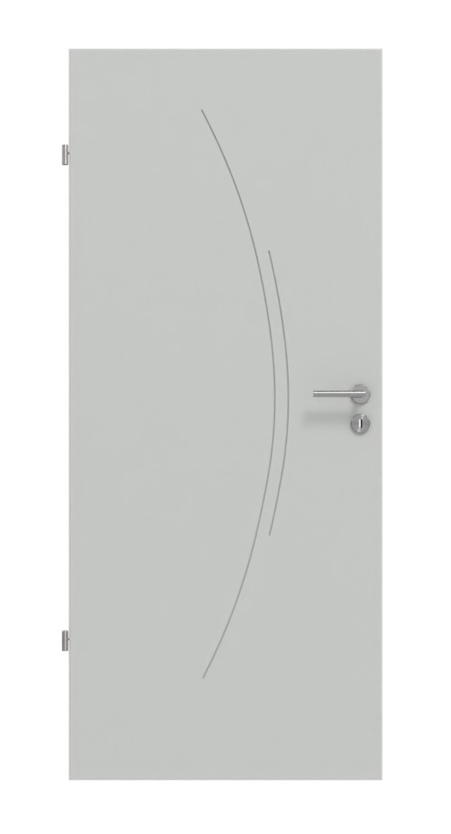 Frontansicht von Groove 49 DesignLine Lack Grau RAL 7035 Innentür - Hörmann