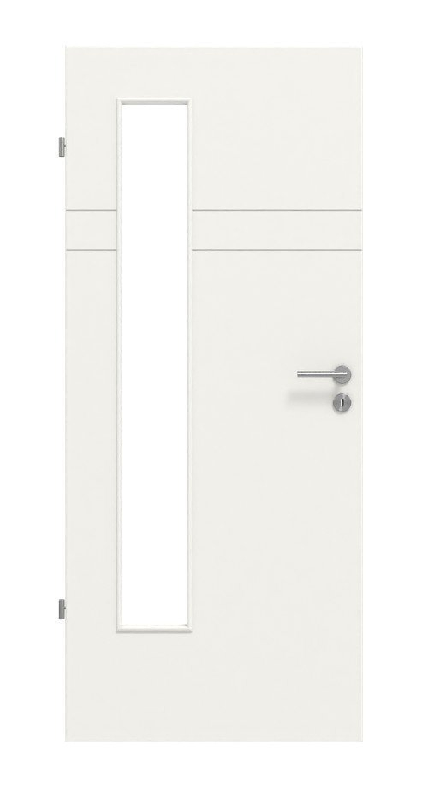 Frontansicht von Signum 78 LA 24 bandseitig Basic Lack Verkehrsweiß RAL 9016 Innentür - Huga