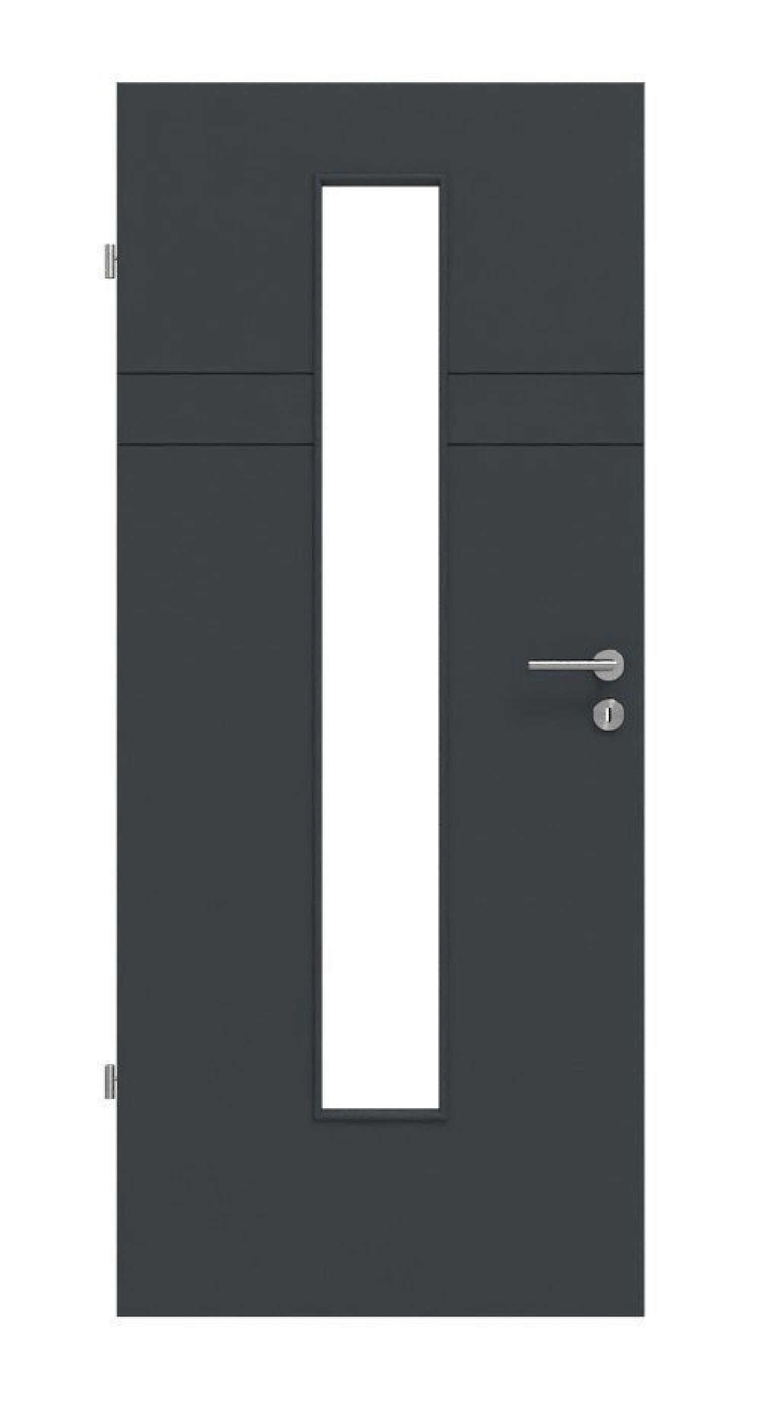 Frontansicht von Signum 78 LA 24 mittig Basic Lack Anthrazit RAL 7016 Innentür - Huga