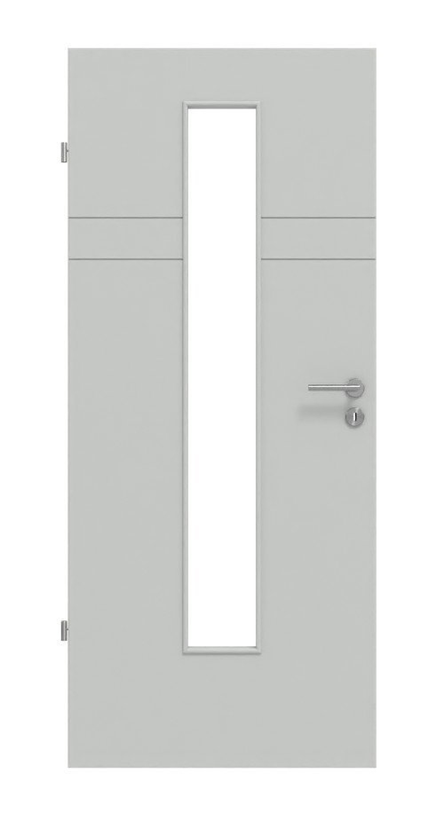 Frontansicht von Signum 78 LA 24 mittig Basic Lack Grau RAL 7035 Innentür - Huga