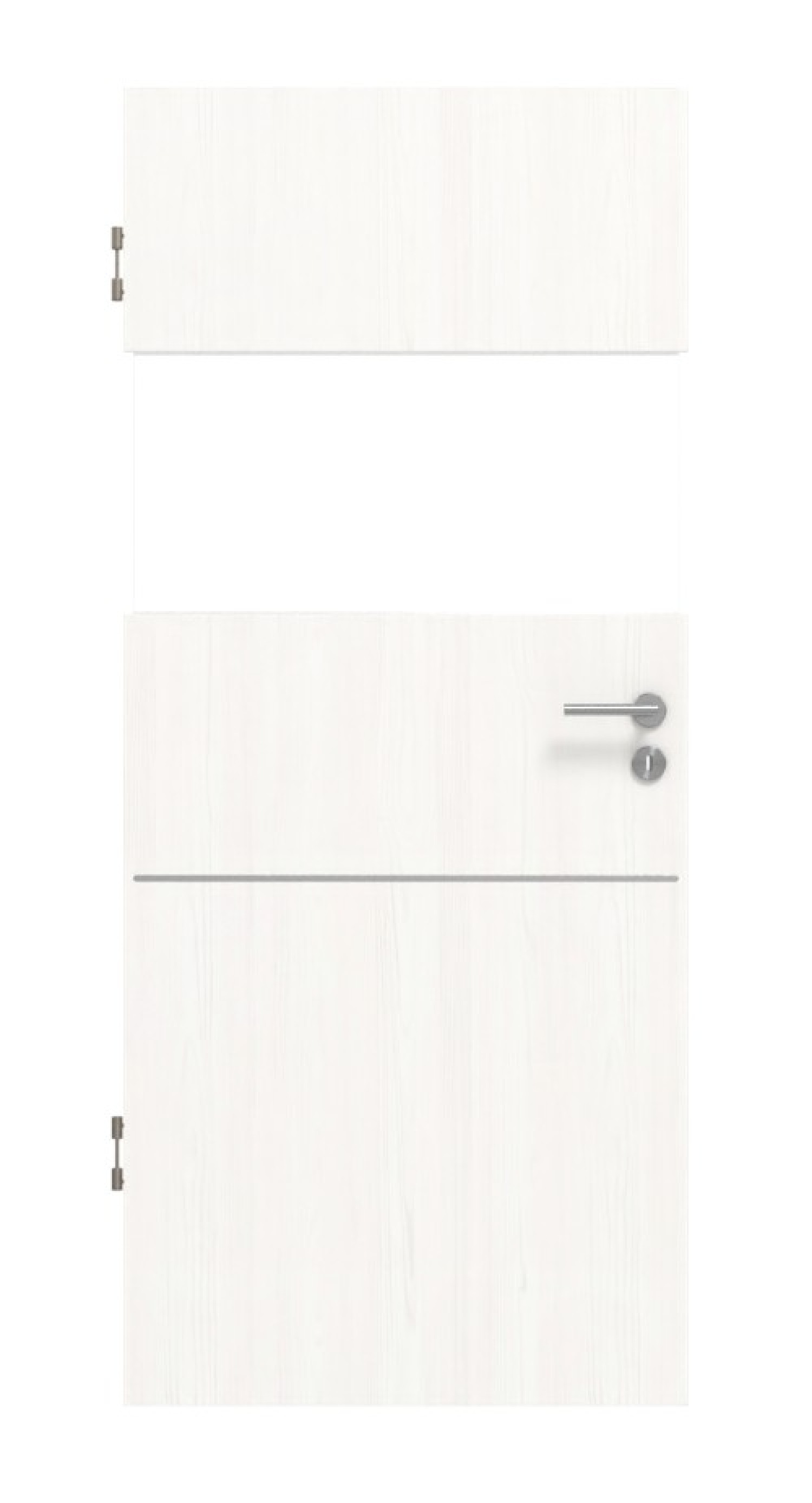 Frontansicht von Smart 2 quer Steel 79 Basic Durat Pino Weiß Innentür - Huga