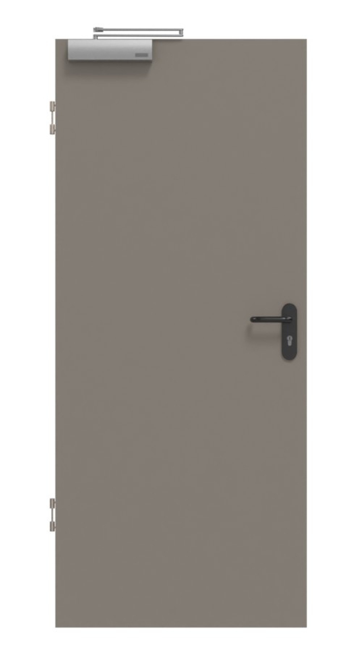 Frontansicht von Rauchschutztür Taupe RAL 7048 BaseLine Lack - Hörmann