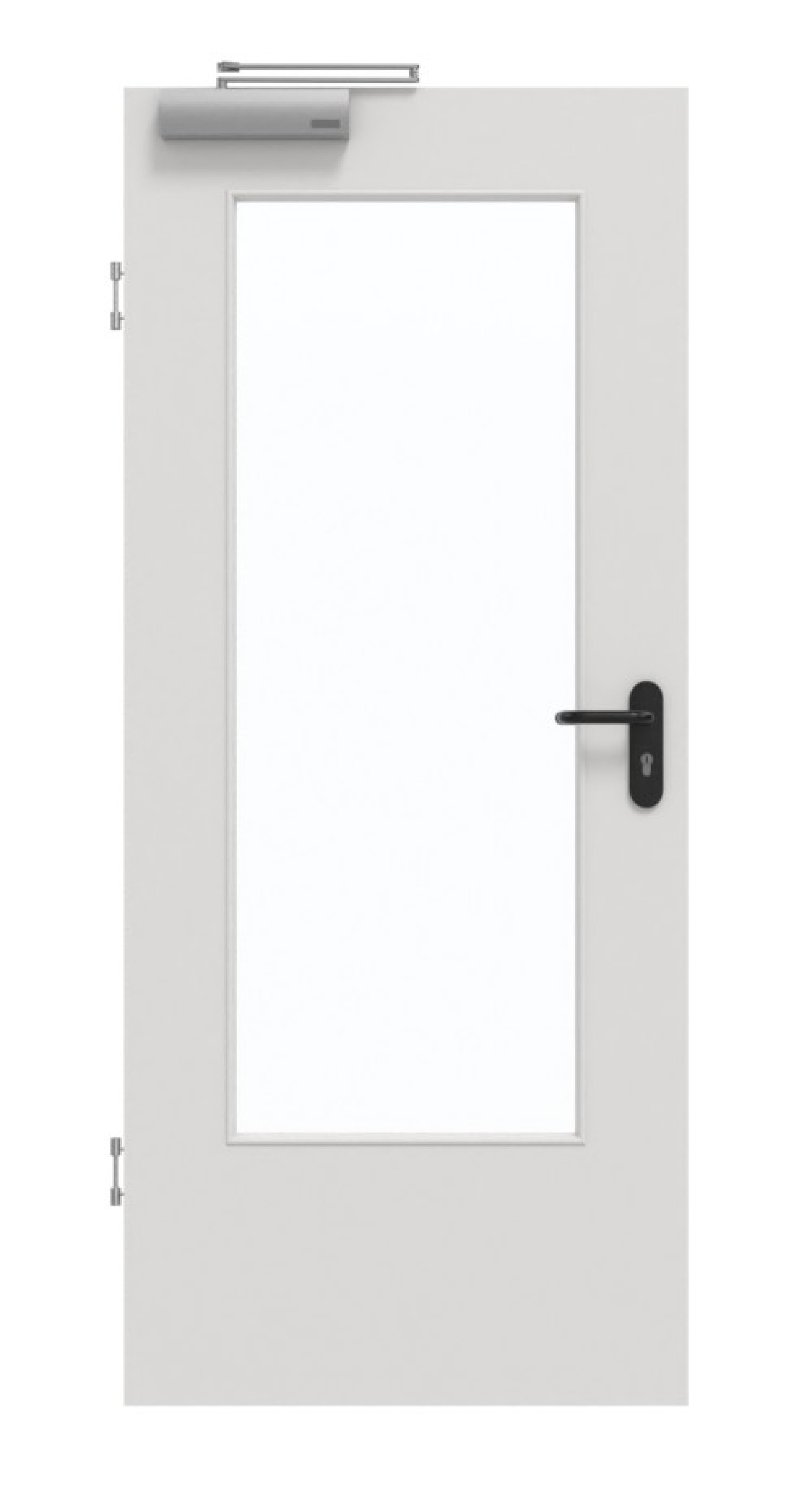 GARANT Rauchschutztür 0160-60 Silver Grey CePaL mit Lichtausschnitt LA-DIN