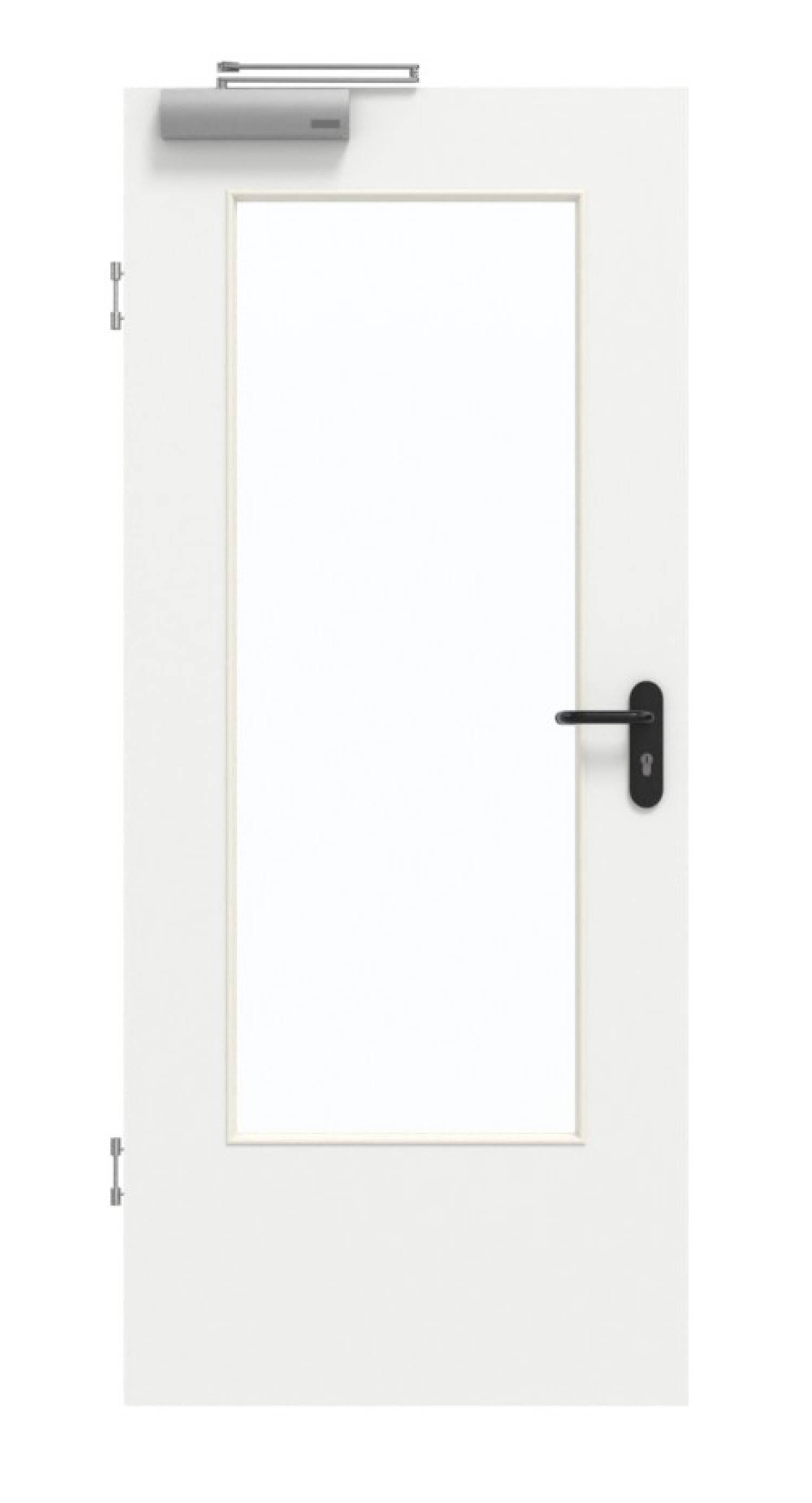 GARANT Rauchschutztür D354-60 Designer White Resopal mit Lichtausschnitt LA-DIN