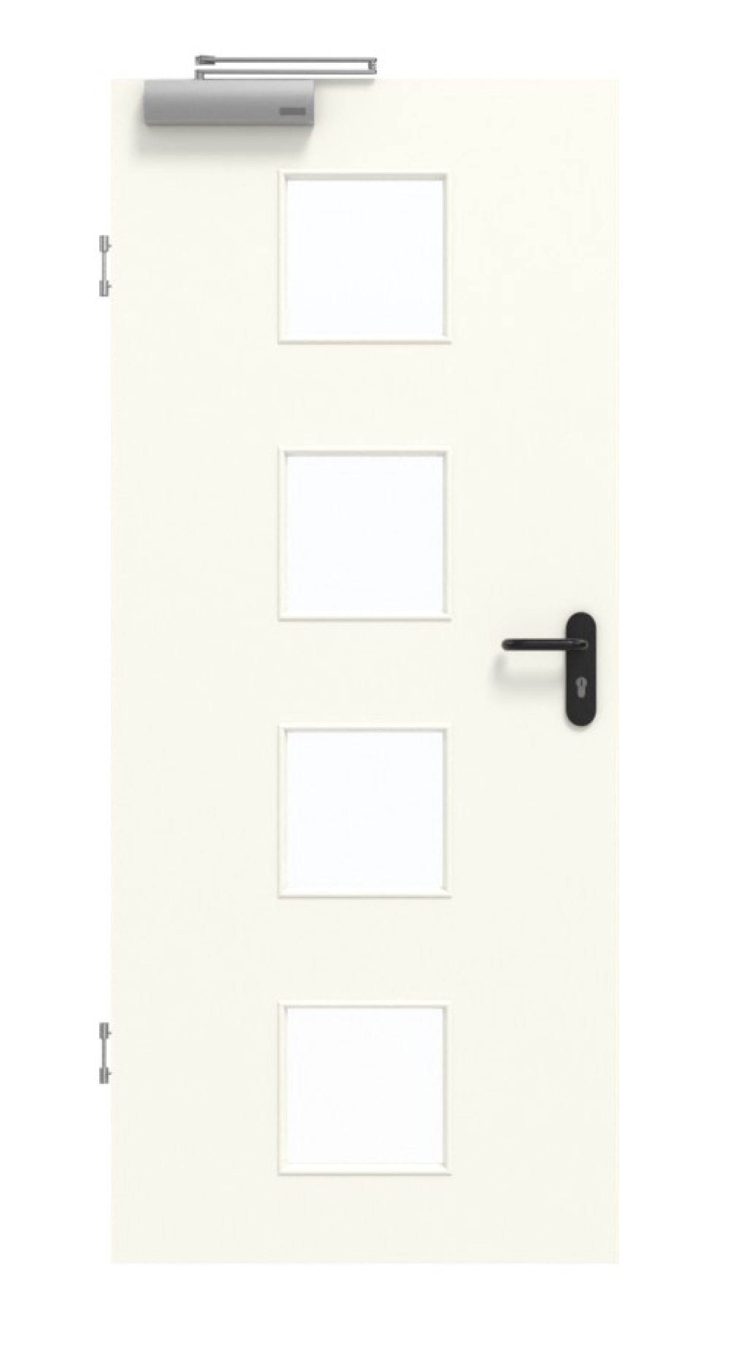 GARANT Rauchschutztür 0105-60 Pearl White CePaL mit Lichtausschnitt LA-10