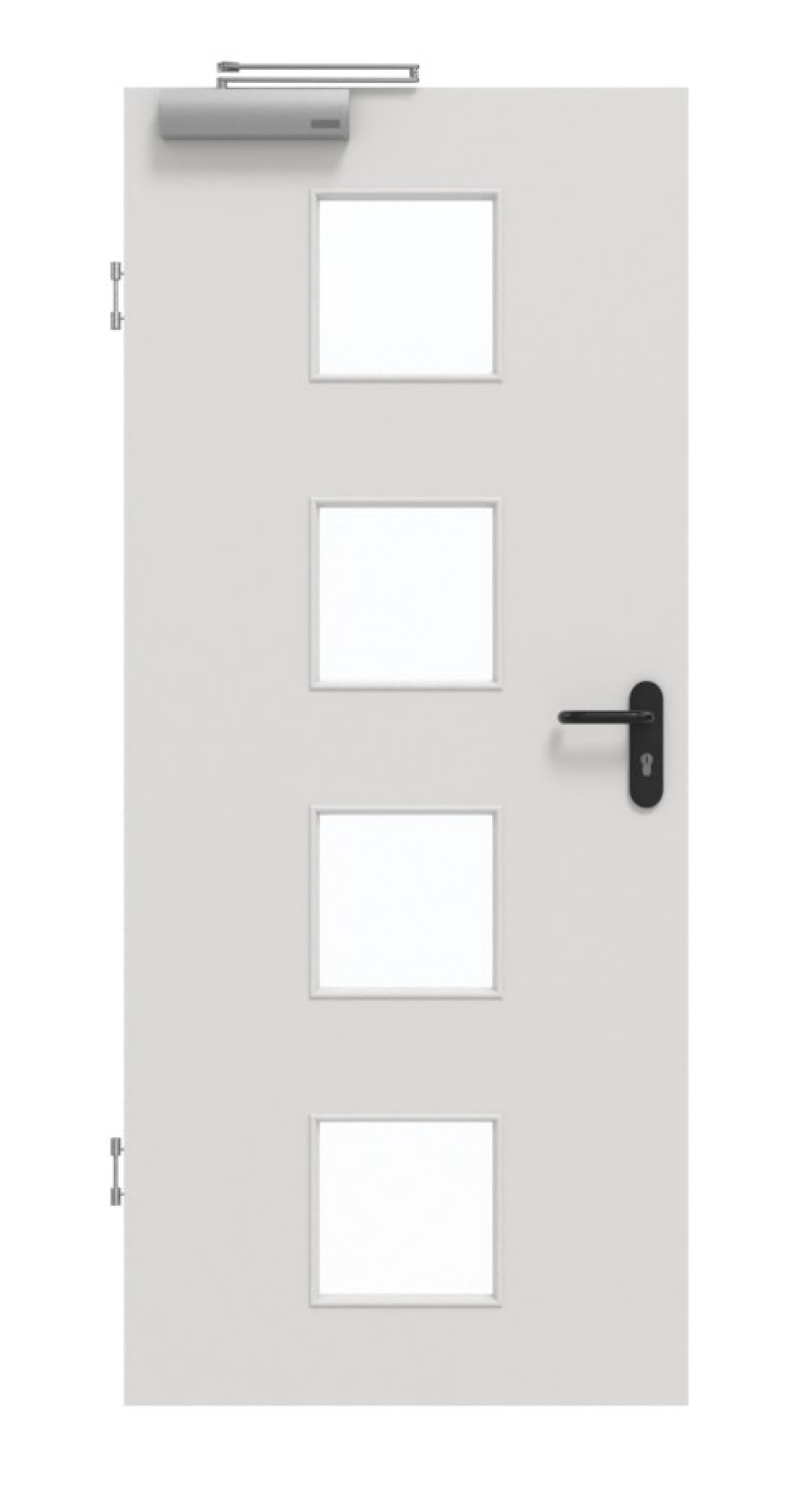 GARANT Rauchschutztür 0160-60 Silver Grey CePaL mit Lichtausschnitt LA-10