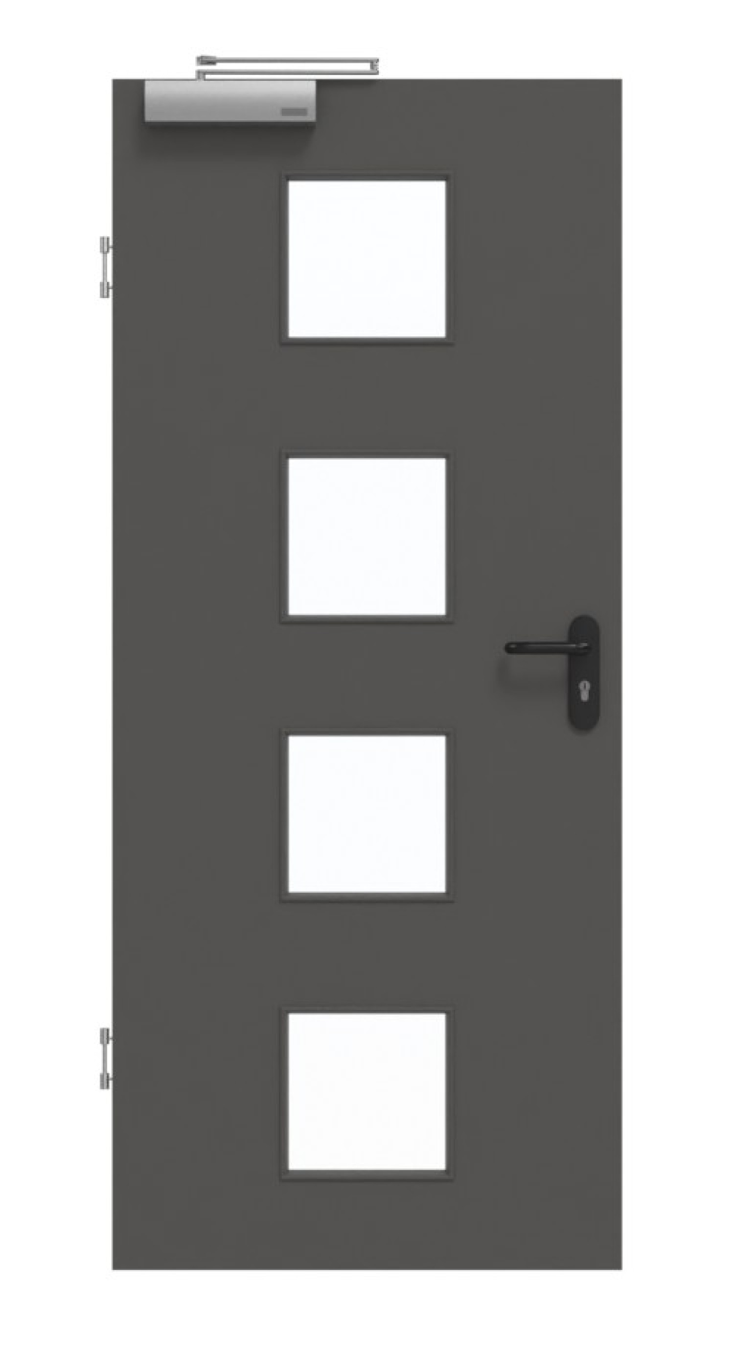 GARANT Rauchschutztür 10622-60 Ebony CePaL mit Lichtausschnitt LA-10