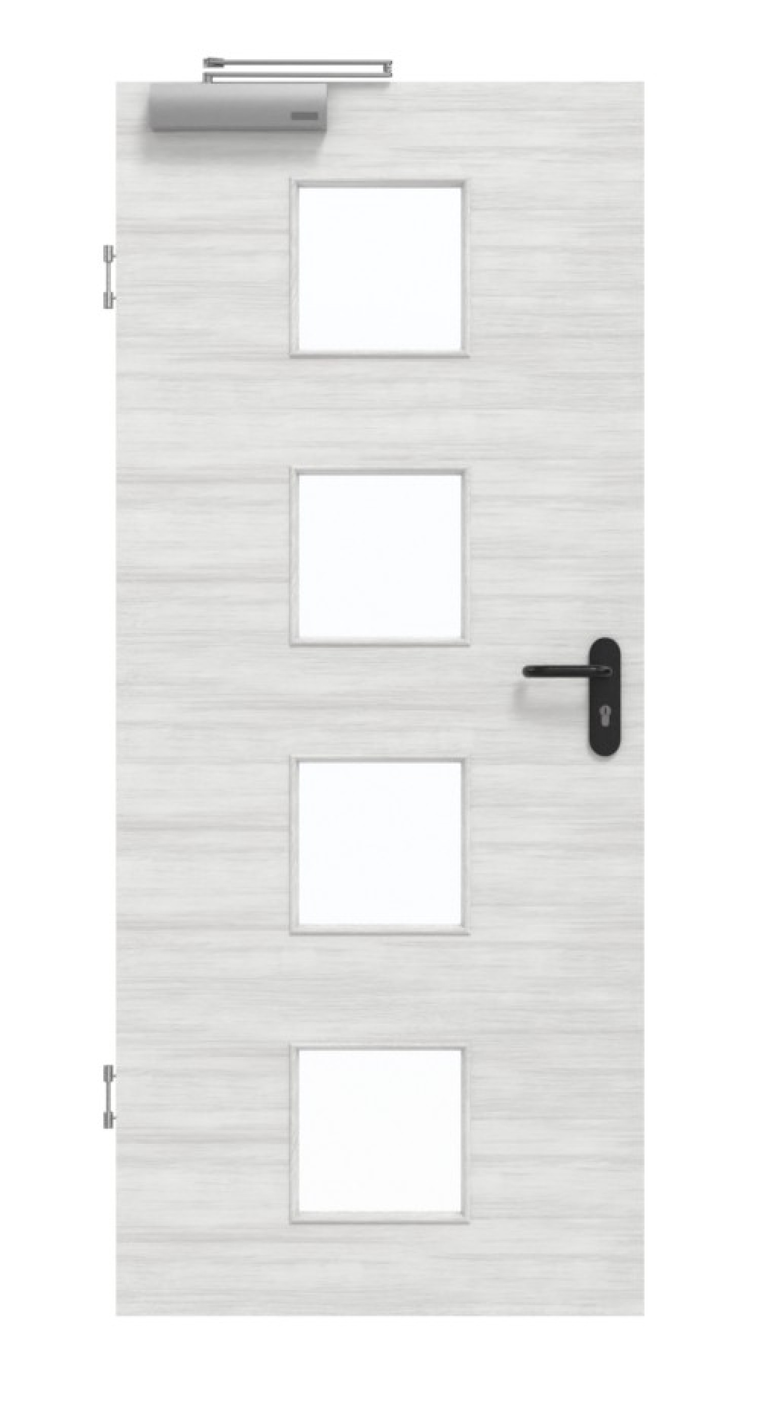 GARANT Rauchschutztür Quer Authentic Grigio GCK08 mit Lichtausschnitt LA-10