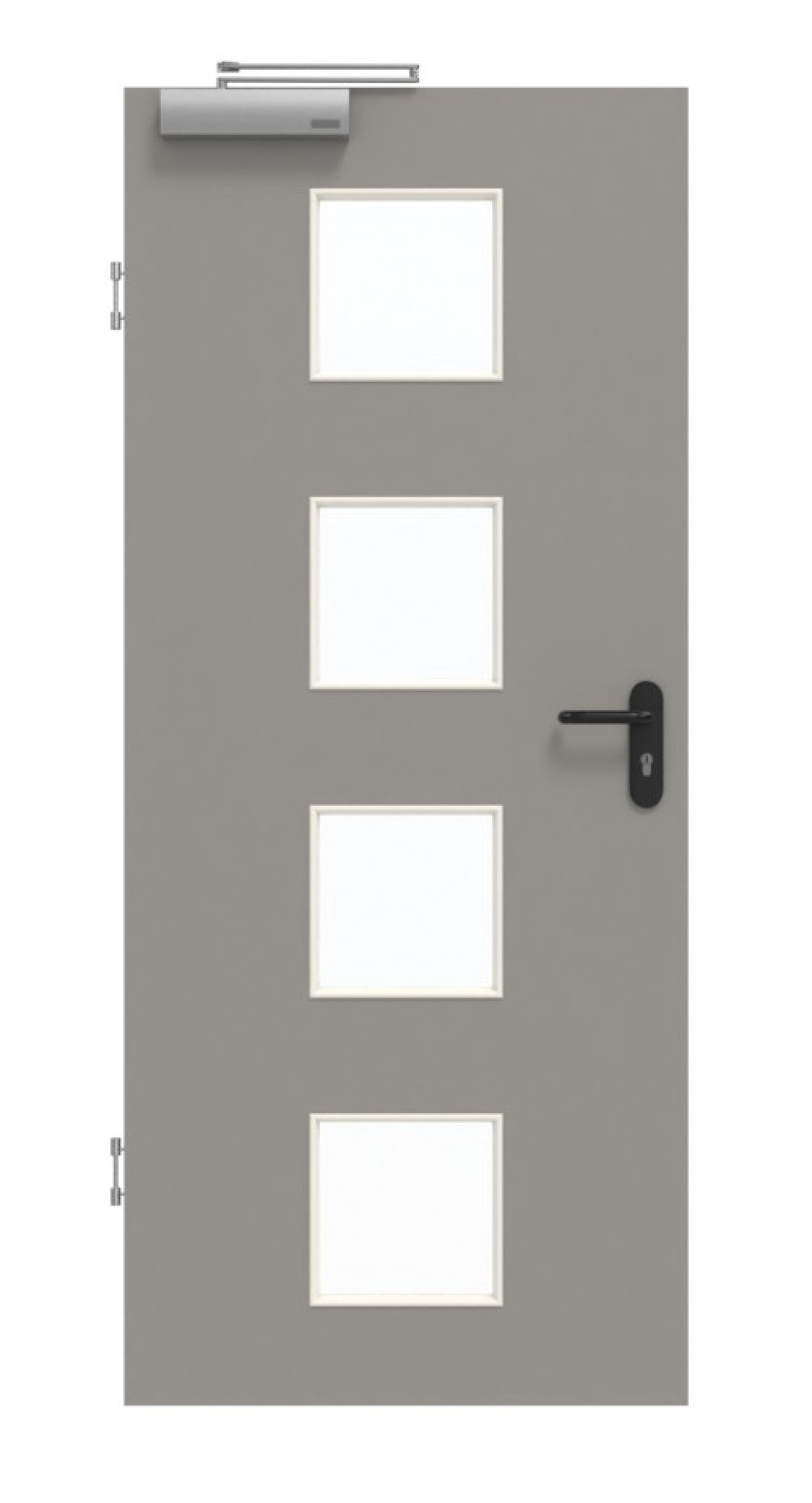 GARANT Rauchschutztür U12115SD Platingrau GHK08 mit Lichtausschnitt LA-10